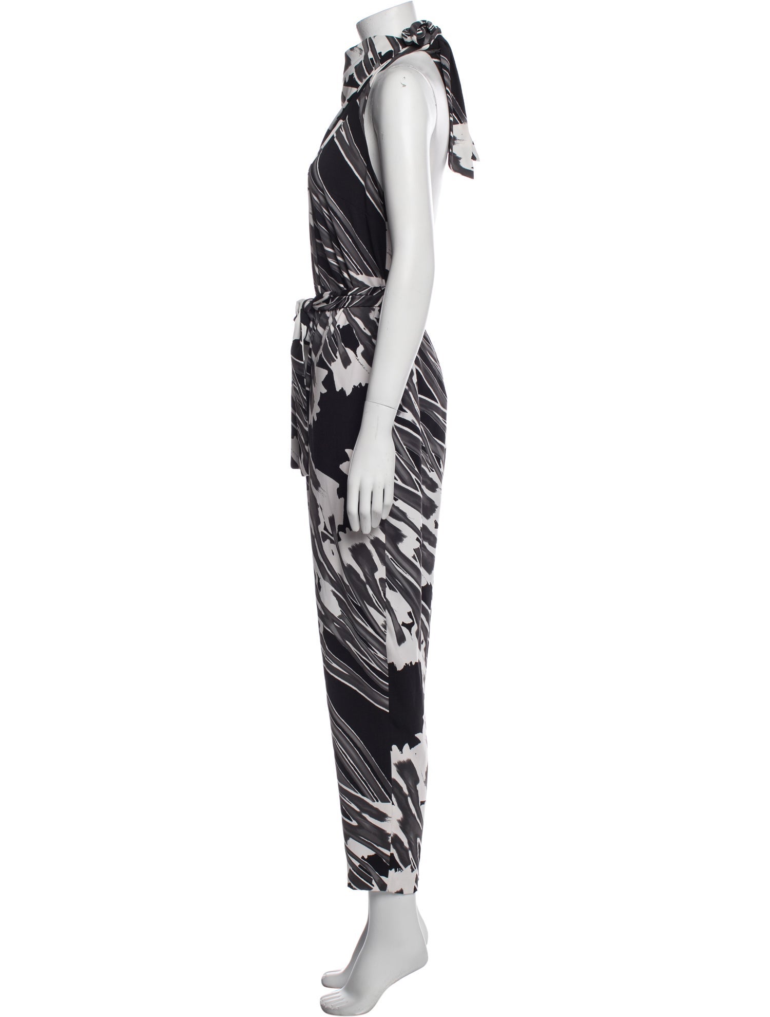 Halston Heritage Printed Turtleneck Jumpsuit