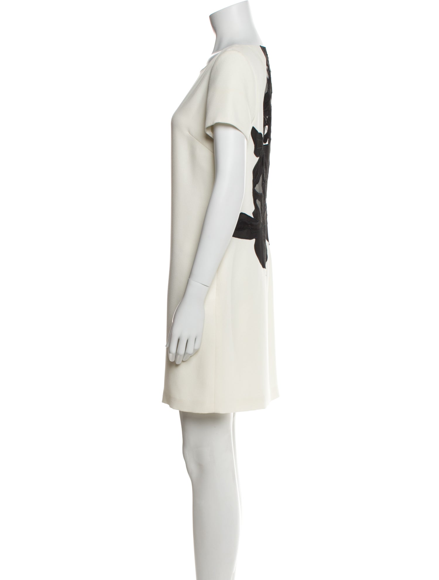 Halston Heritage Bateau Neckline Mini Dress