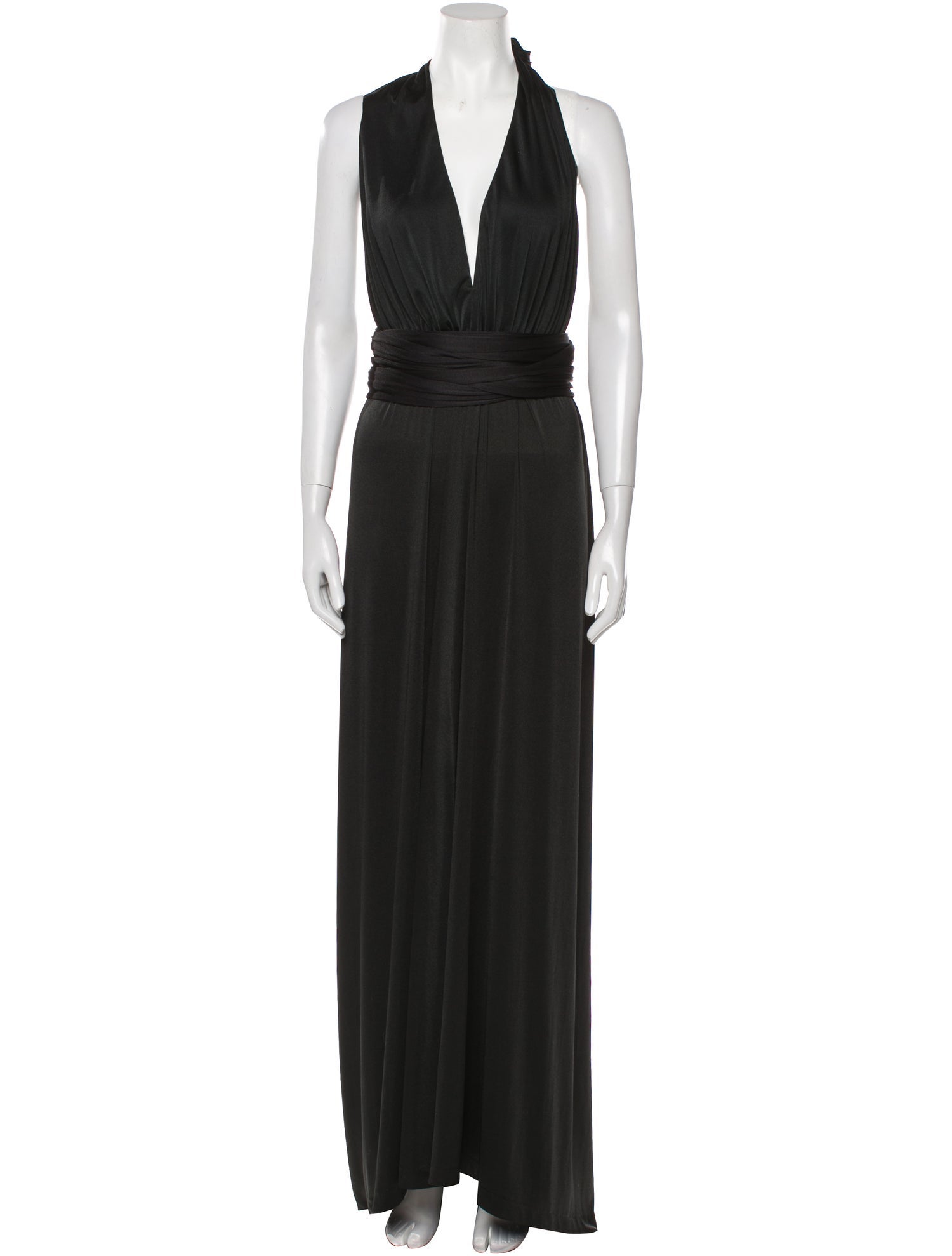 Halston Heritage V-Neck Long Dress