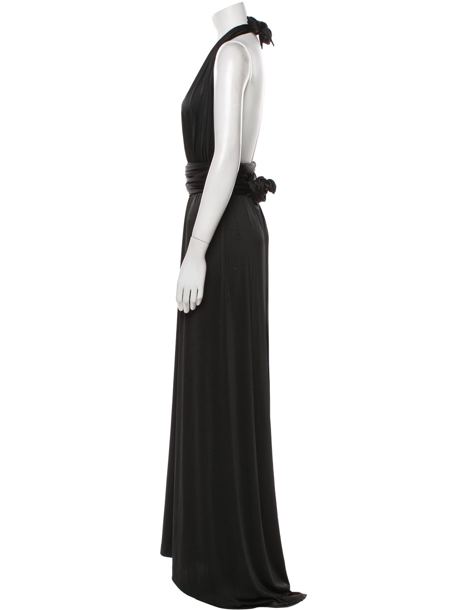 Halston Heritage V-Neck Long Dress