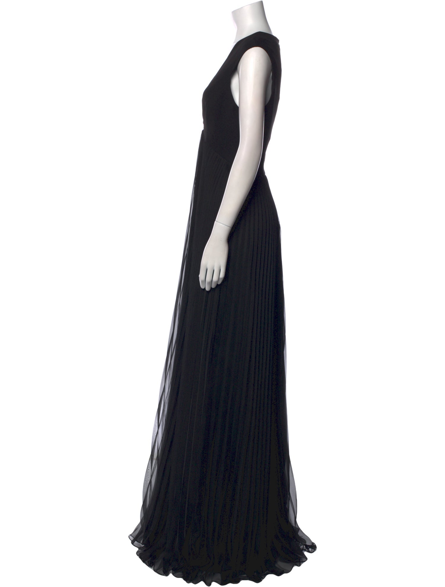 Halston Heritage Plunge Neckline Long Dress w/ Tags