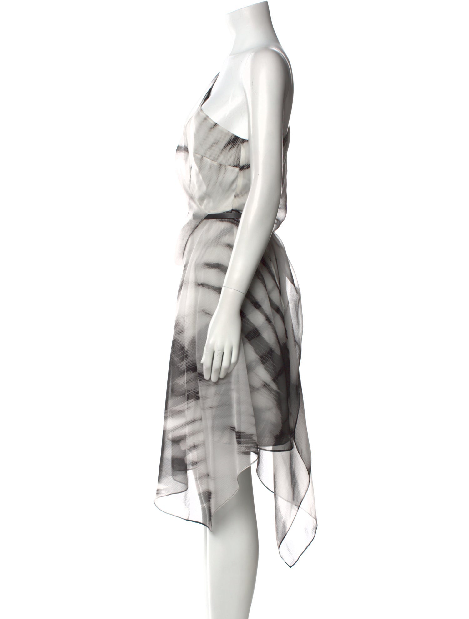 Halston Heritage Tie-Dye Print Midi Length Dress