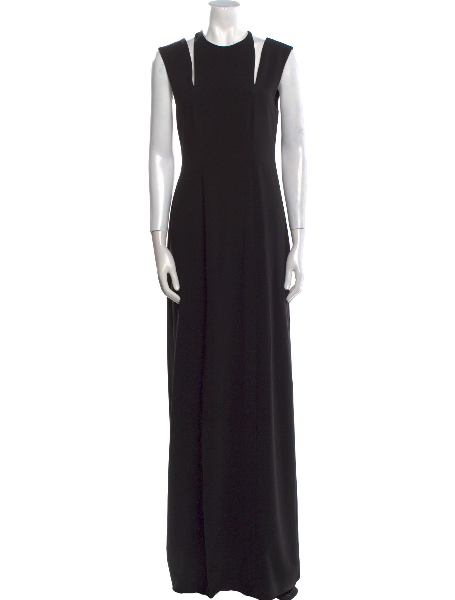 Halston Heritage Crew Neck Long Dress