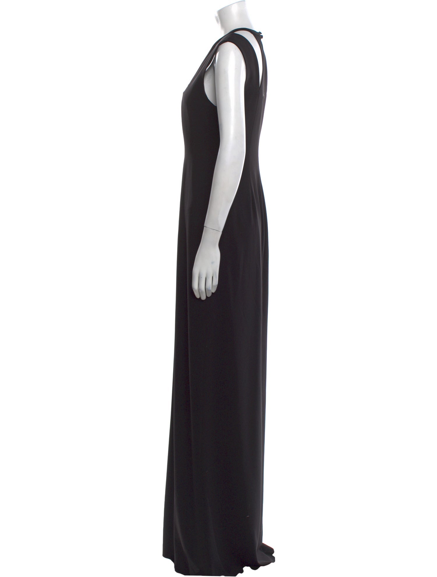 Halston Heritage Crew Neck Long Dress