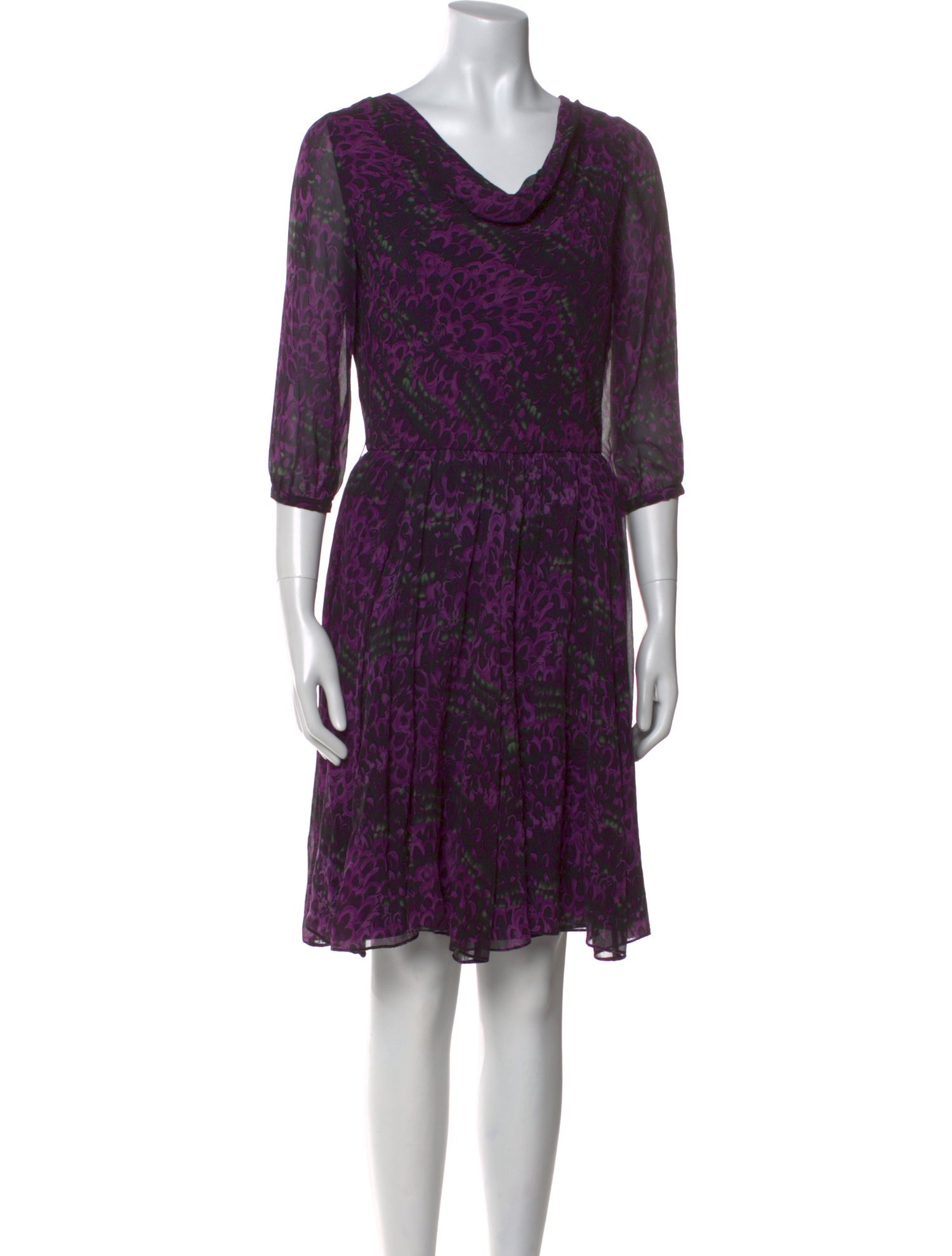 Halston Heritage Silk Knee-Length Dress