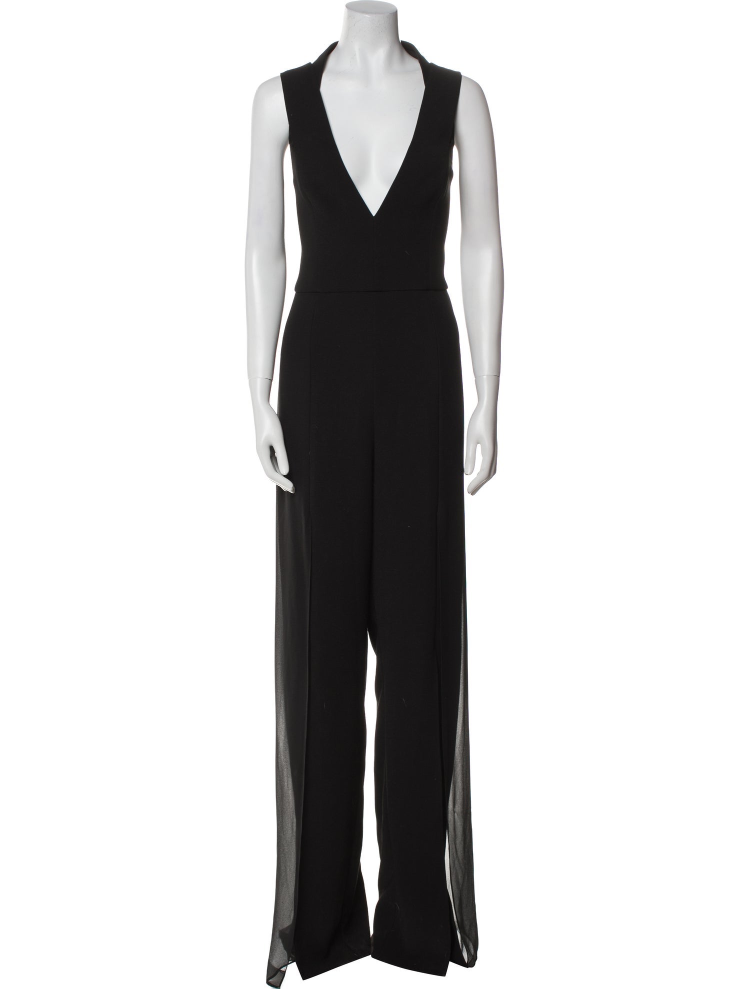 Halston Heritage Silk V-Neck Jumpsuit