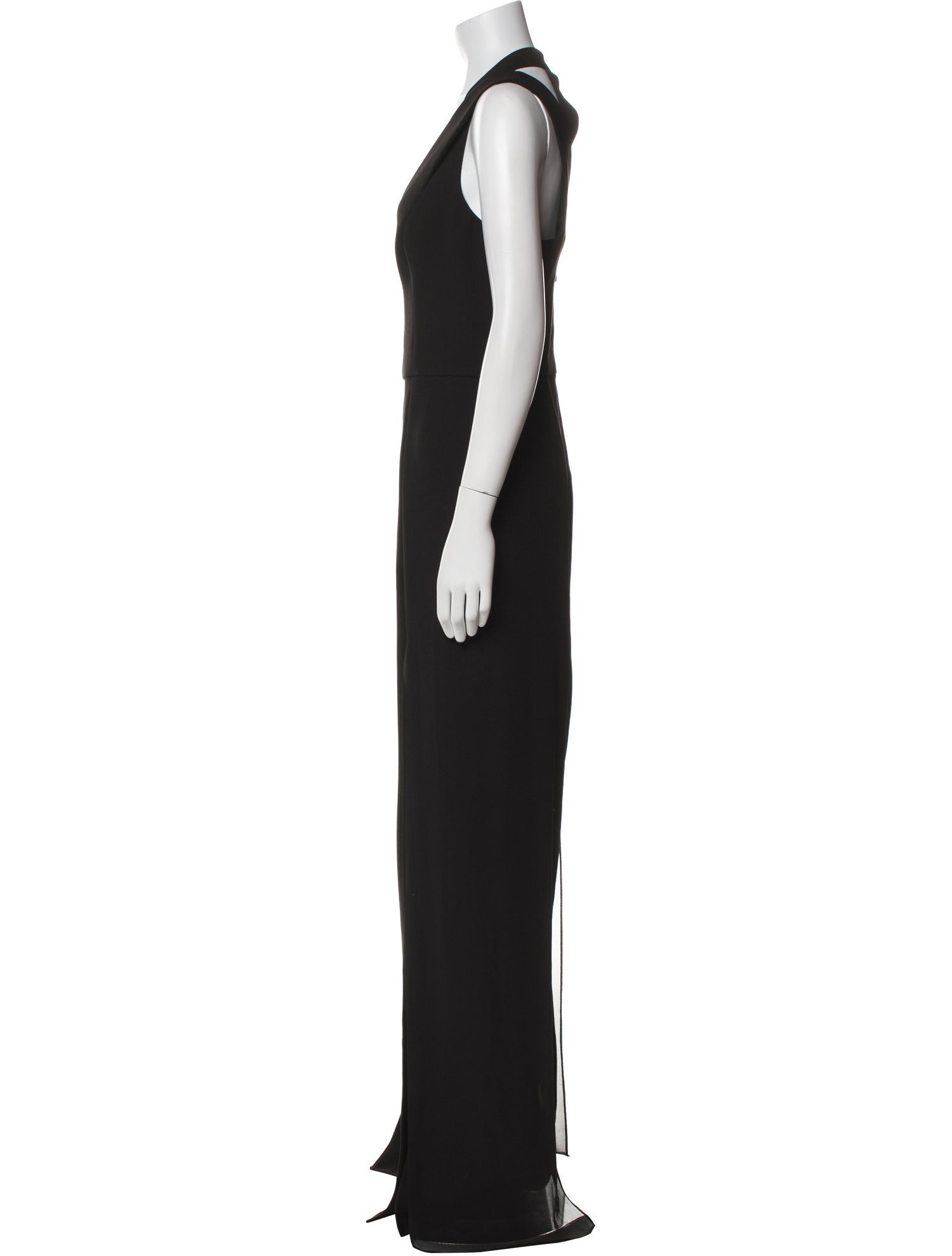 Halston Heritage Silk V-Neck Jumpsuit