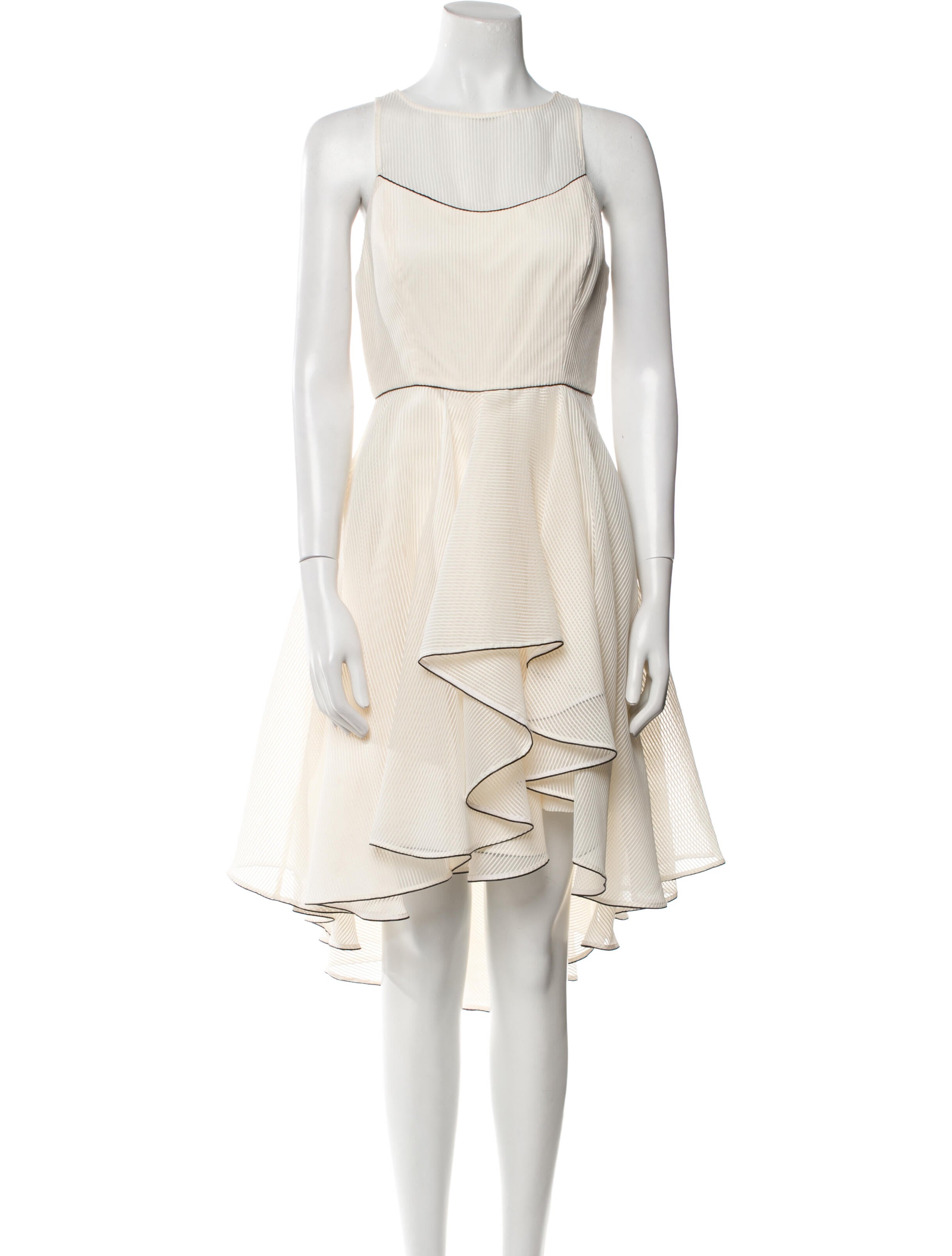 Halston Heritage Bateau Neckline Knee-Length Dress