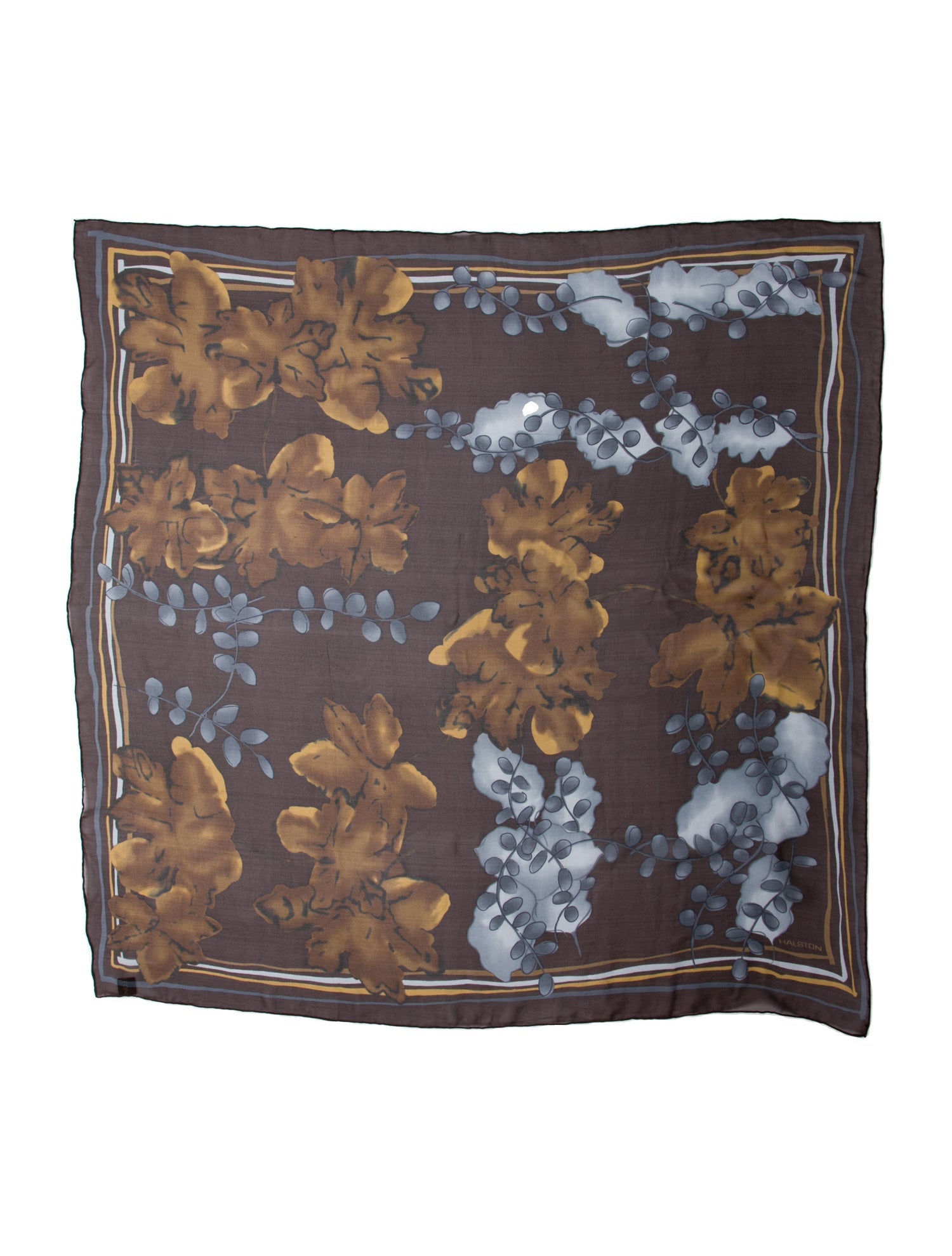 Halston Heritage Silk Floral Print Scarf