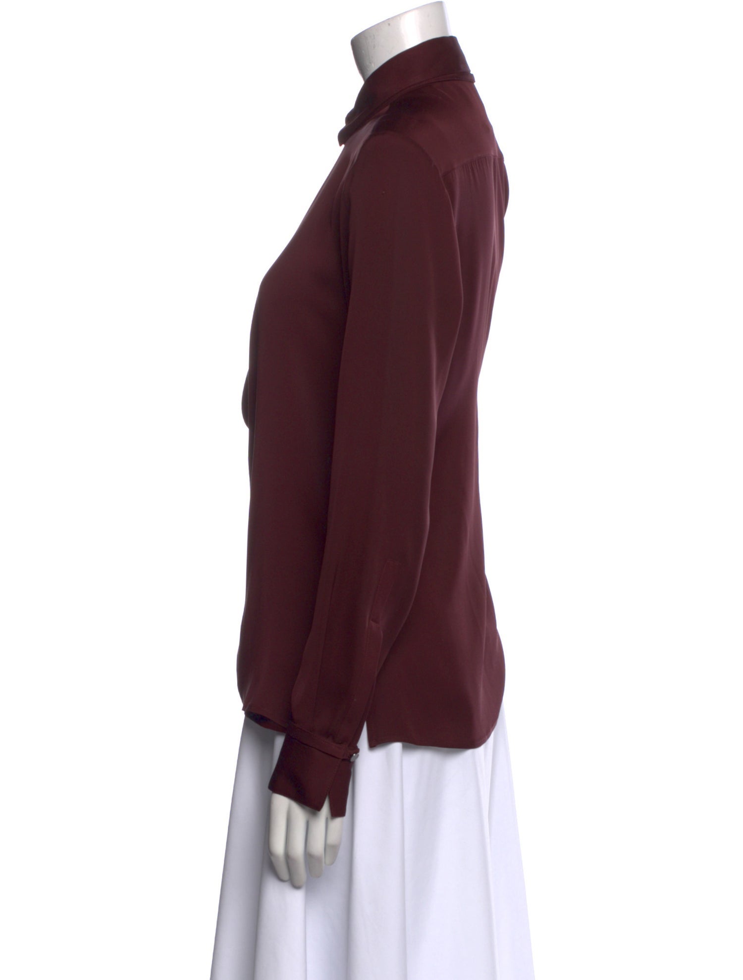 Halston Heritage V-Neck Long Sleeve Blouse