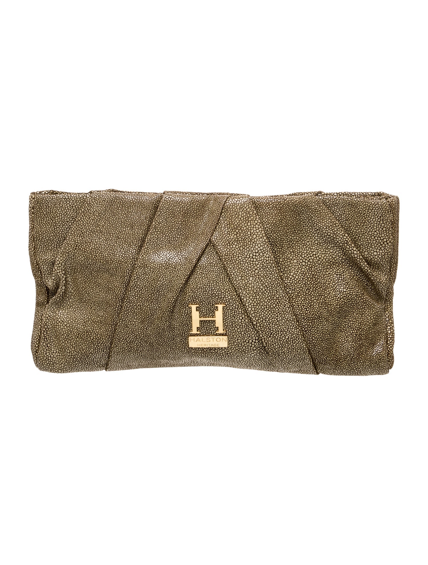 Halston Heritage Embossed Leather Clutch