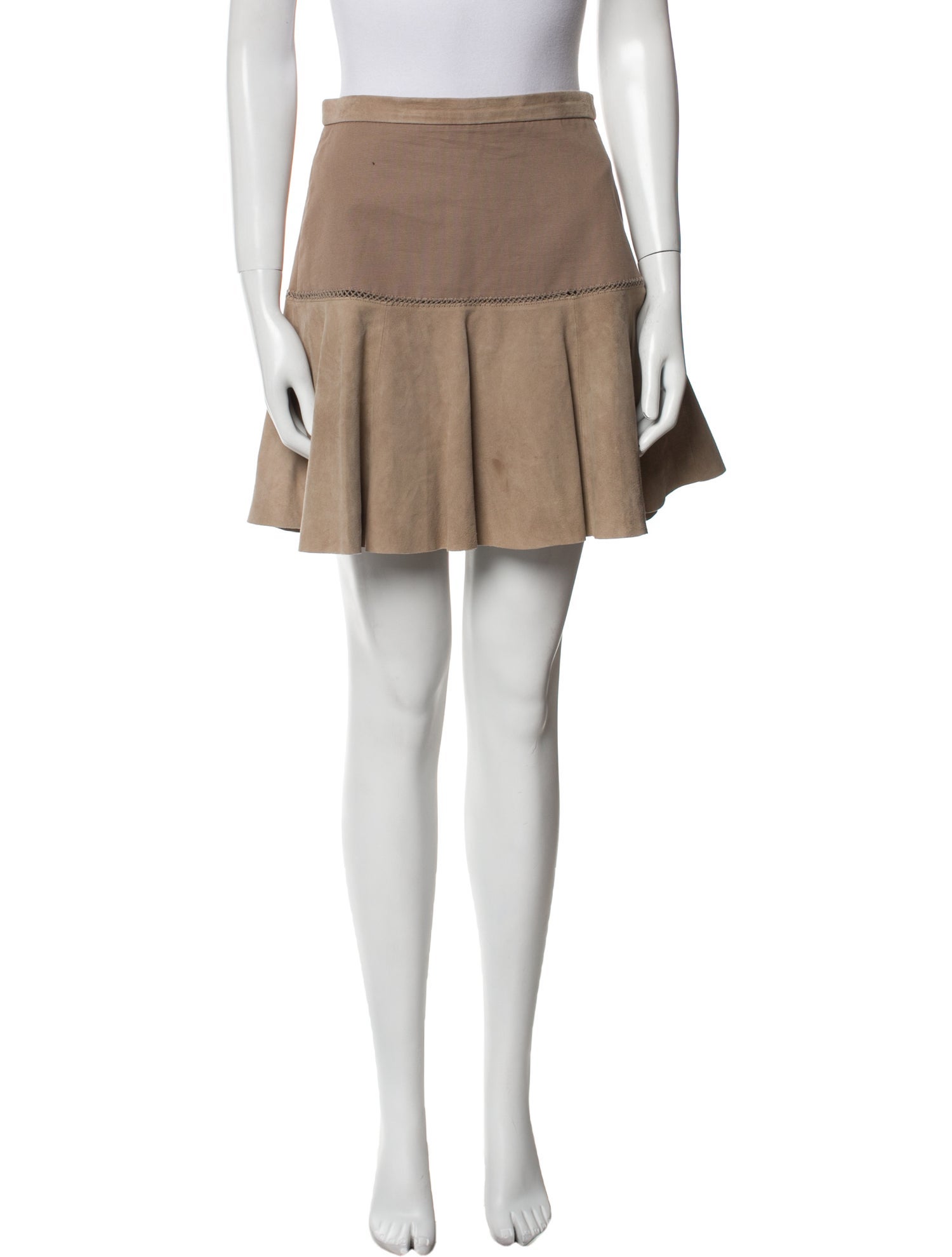 Halston Heritage Lamb Leather Mini Skirt