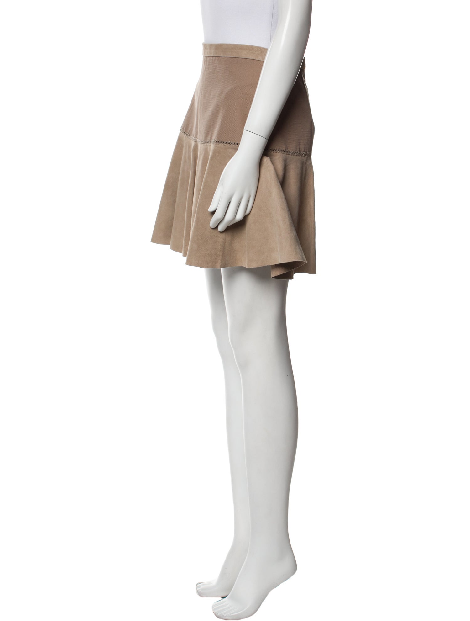 Halston Heritage Lamb Leather Mini Skirt