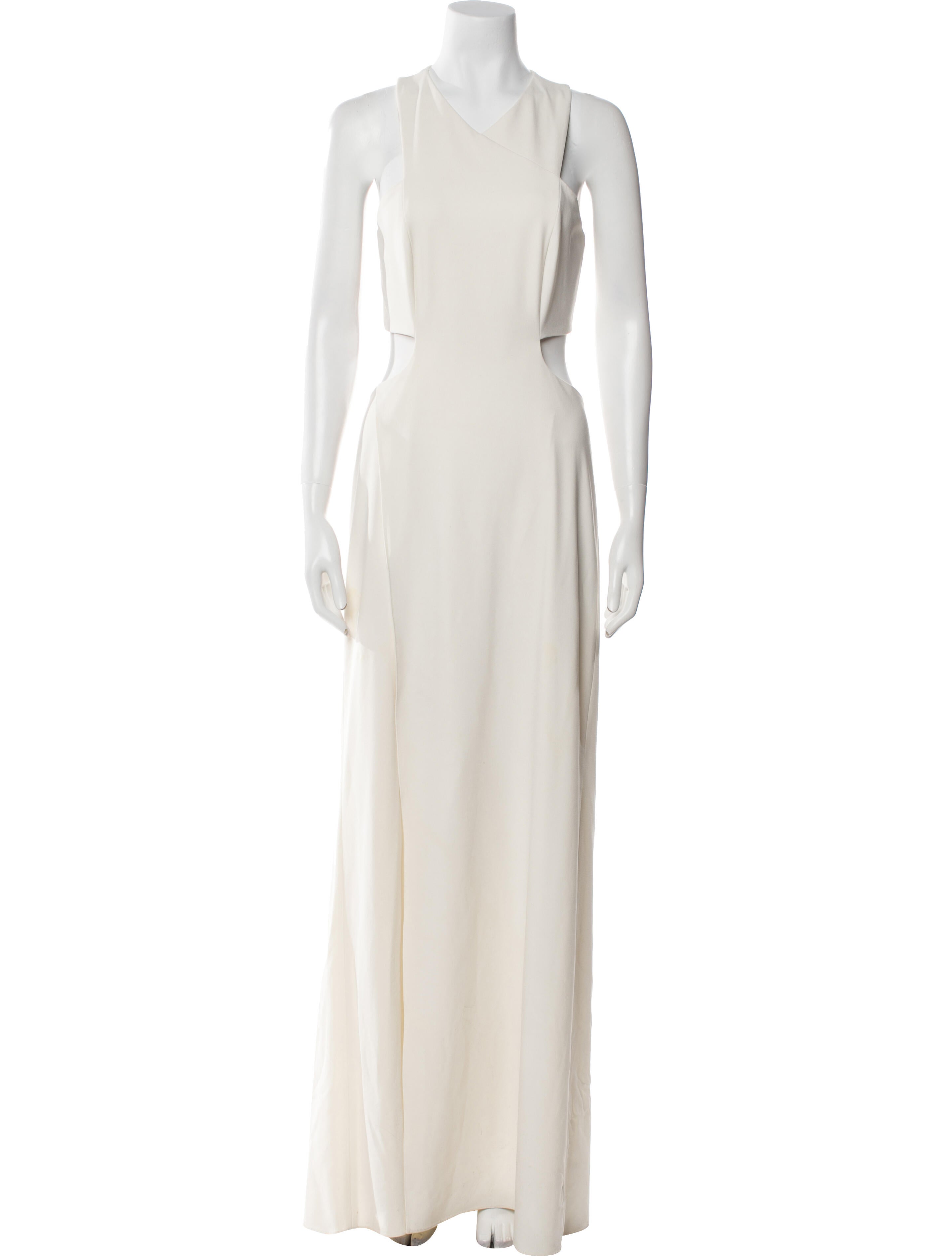 Halston Heritage V-Neck Long Dress