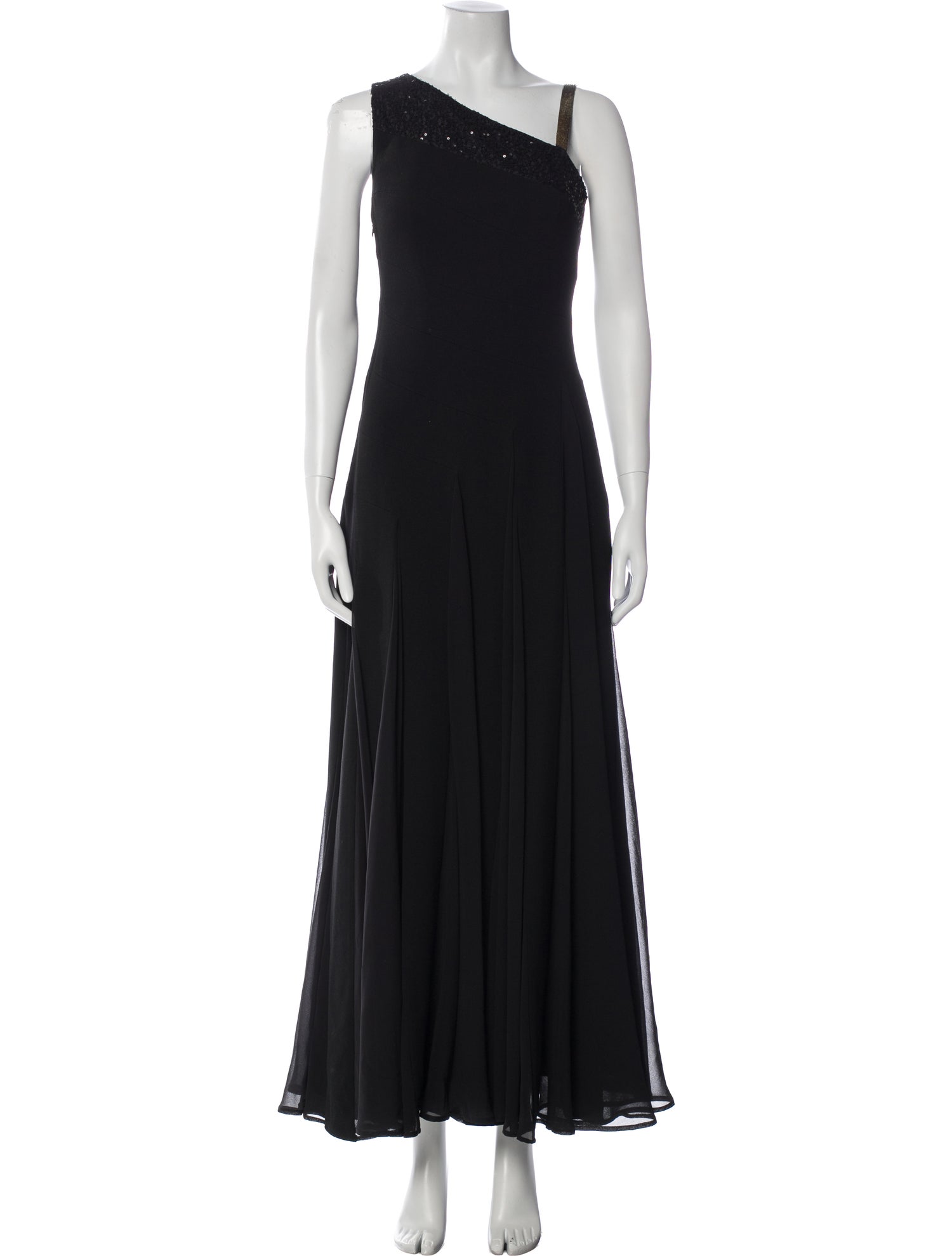 Halston Heritage One-Shoulder Long Dress