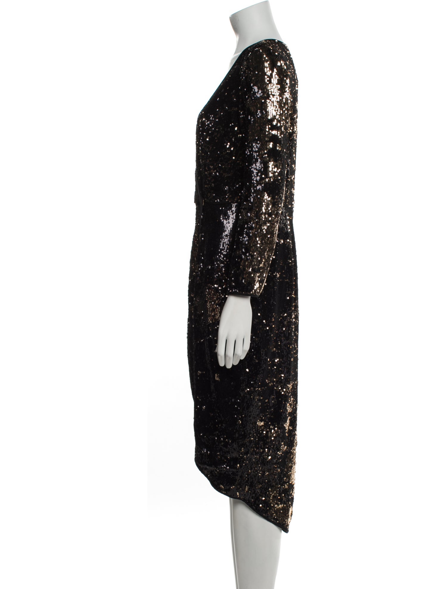 Halston Heritage Patterned Midi Length Dress