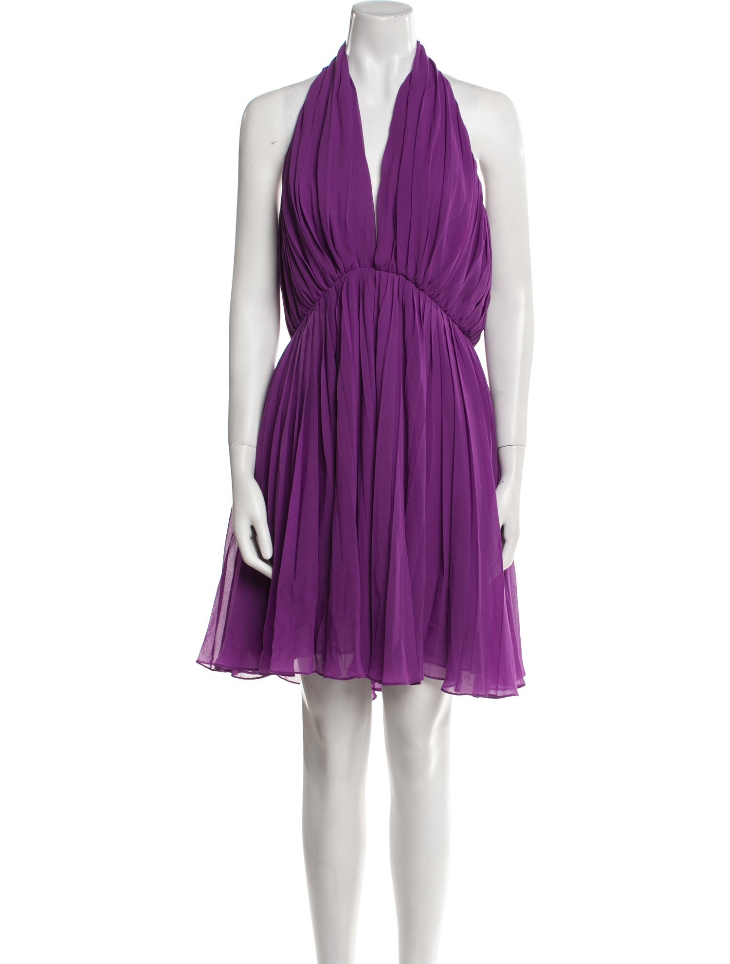 Halston Heritage Halterneck Knee-Length Dress