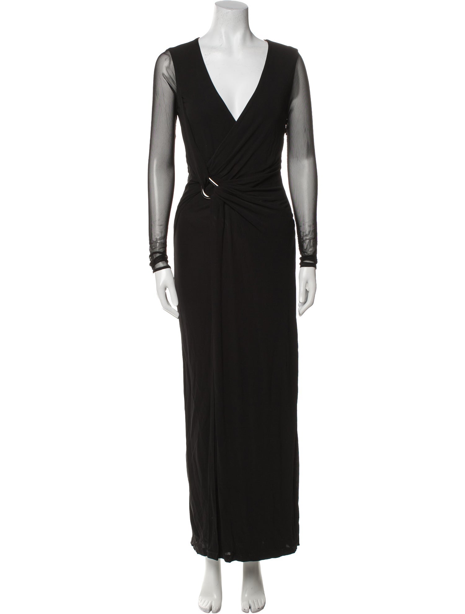 Halston Heritage V-Neck Long Dress