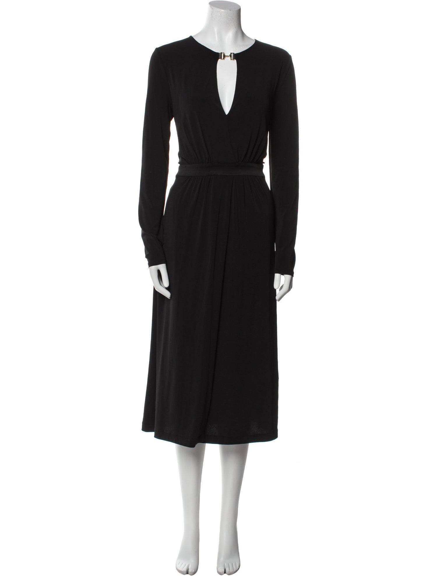 Halston Heritage V-Neck Knee-Length Dress
