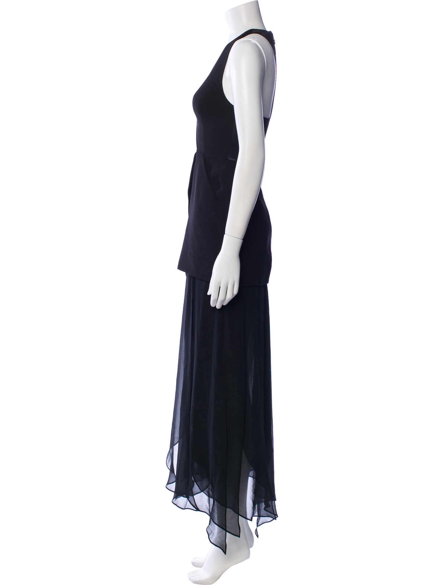 Halston Heritage V-Neck Long Dress