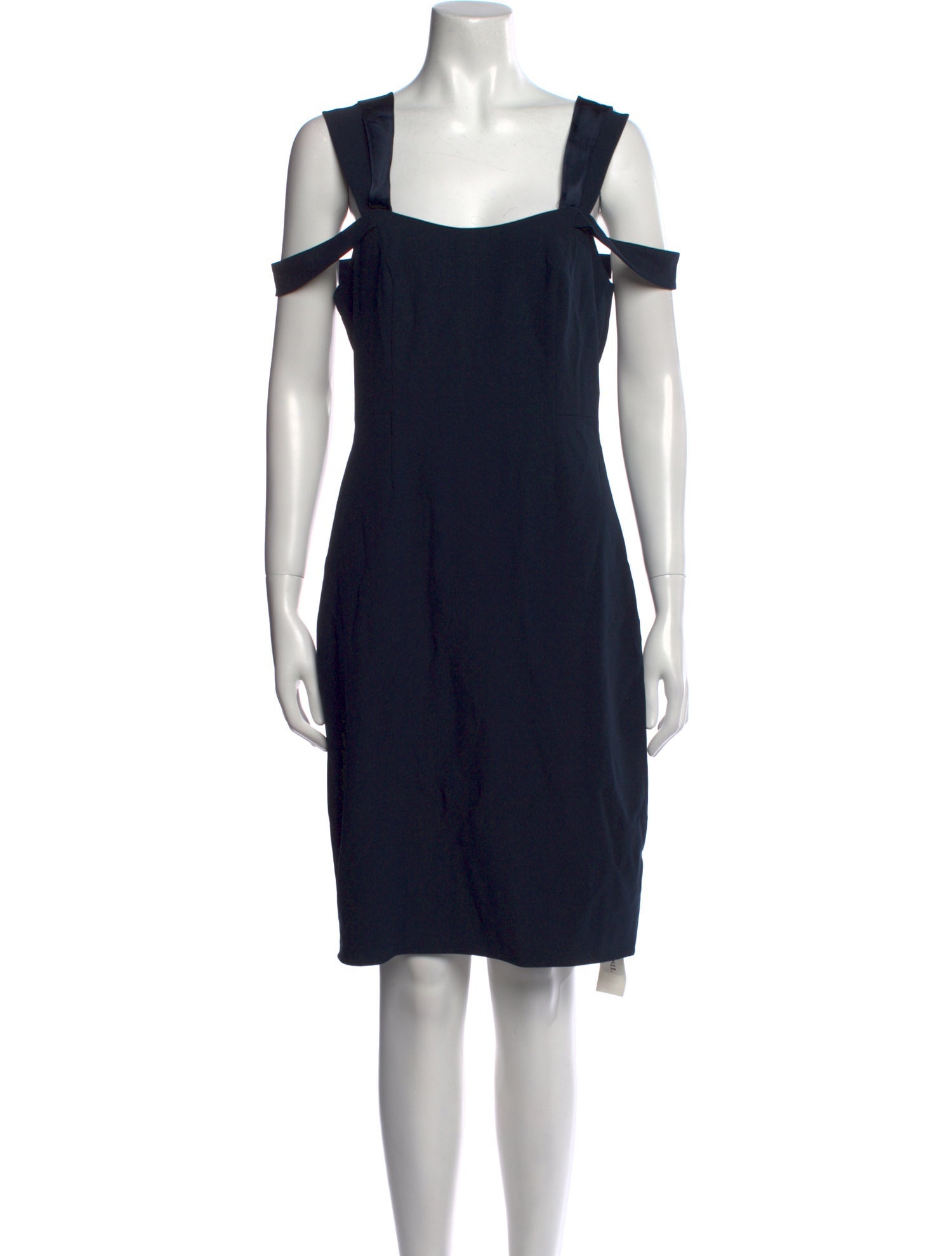 Halston Heritage Square Neckline Knee-Length Dress