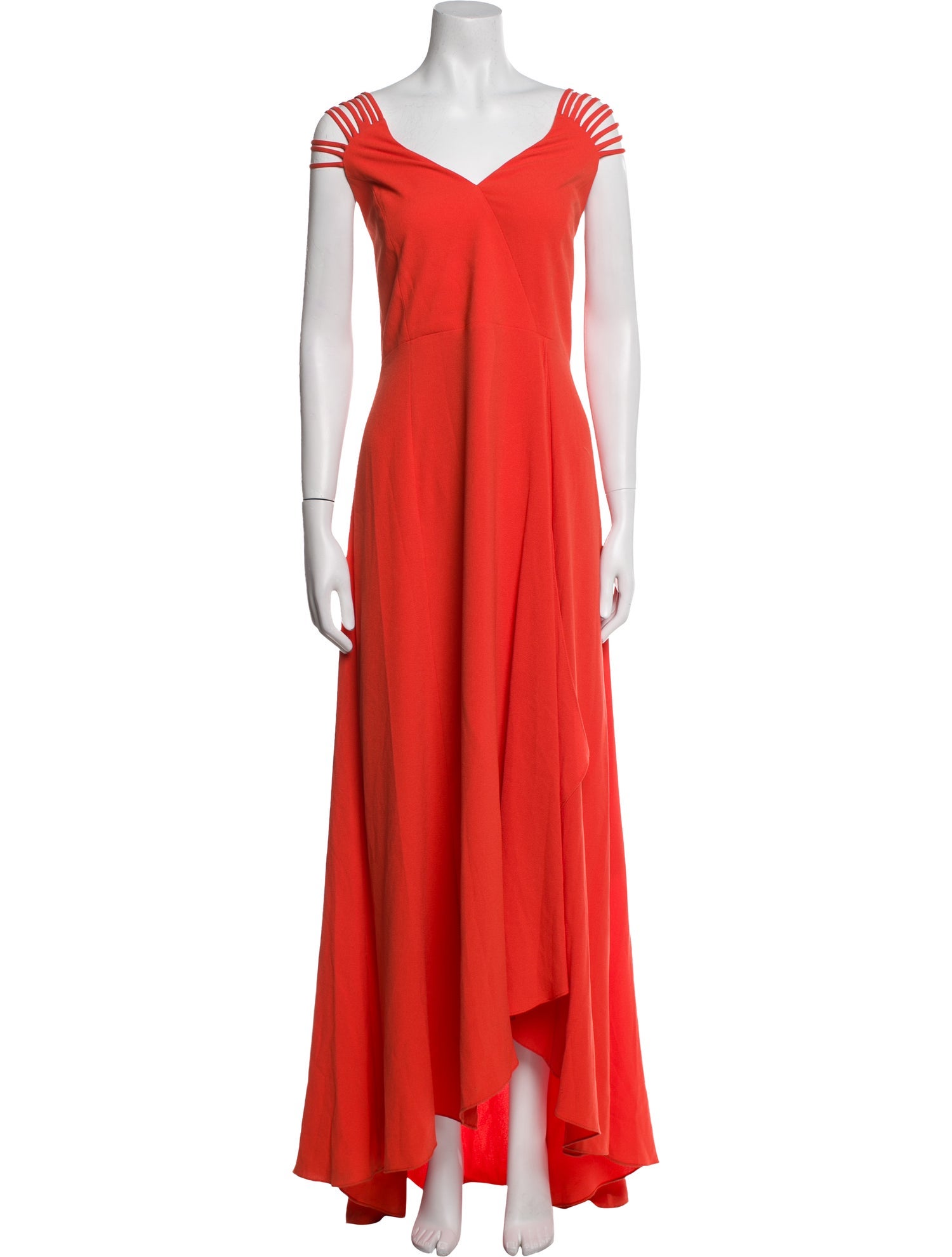 Halston Heritage V-Neck Long Dress