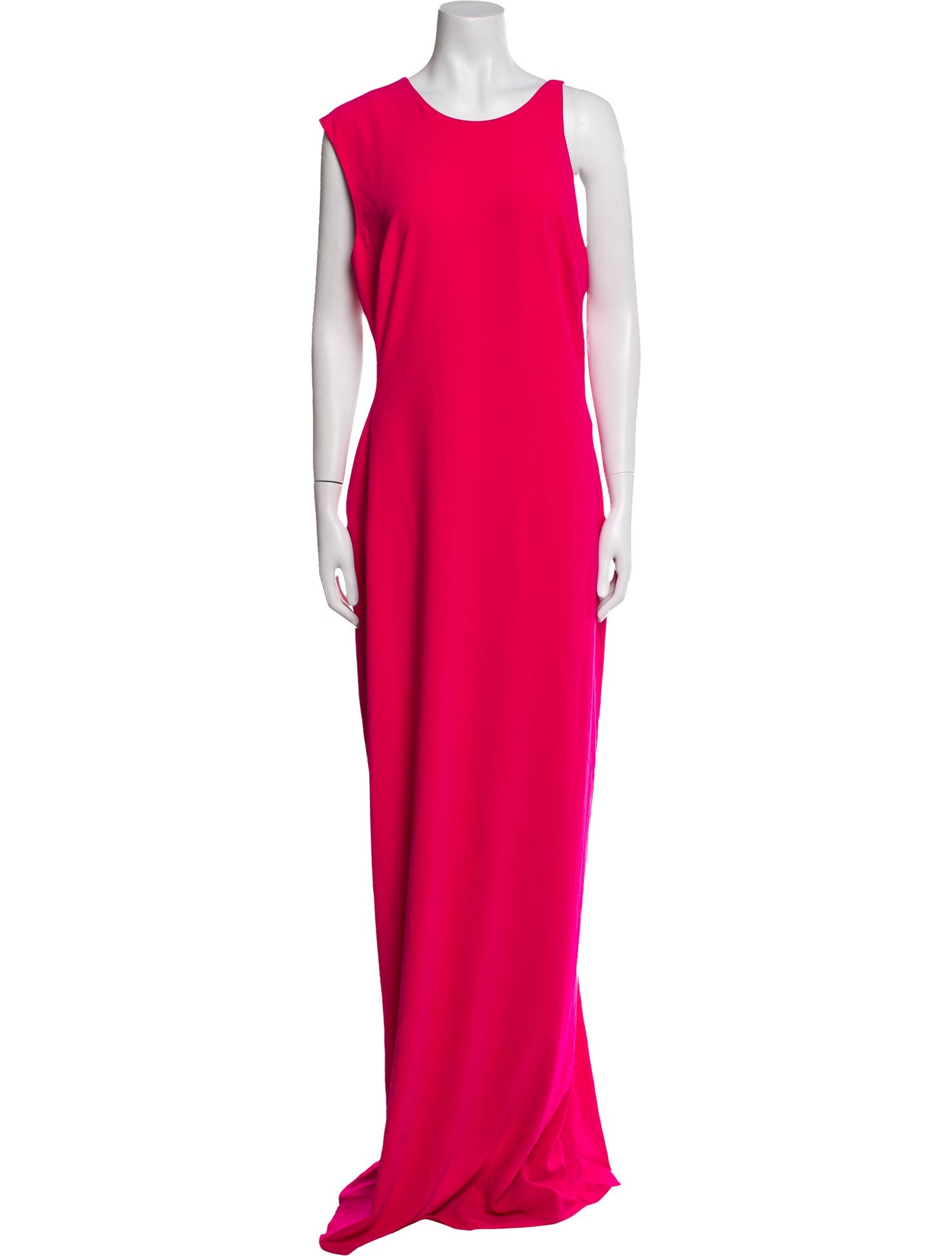 Halston Heritage Crew Neck Long Dress