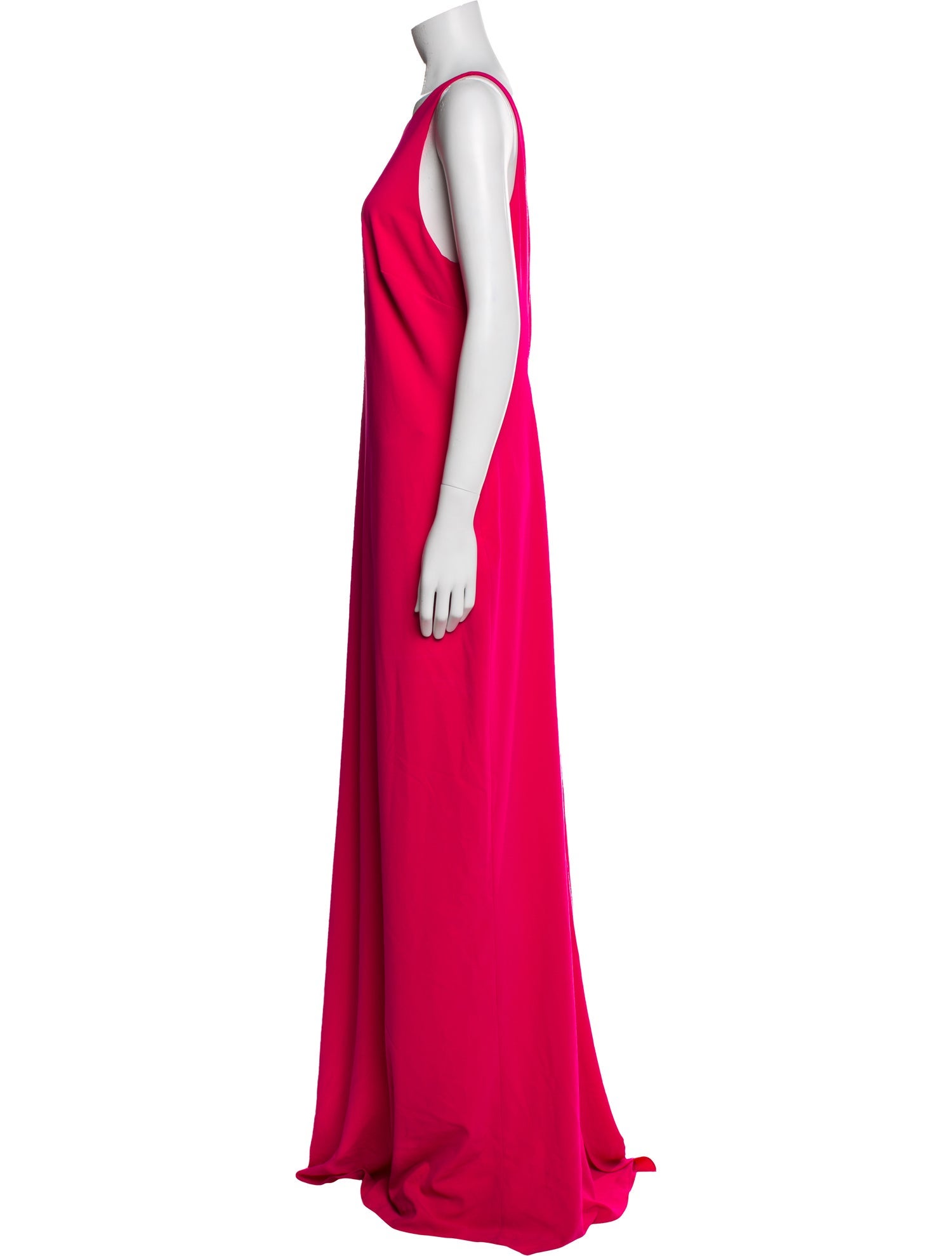 Halston Heritage Crew Neck Long Dress
