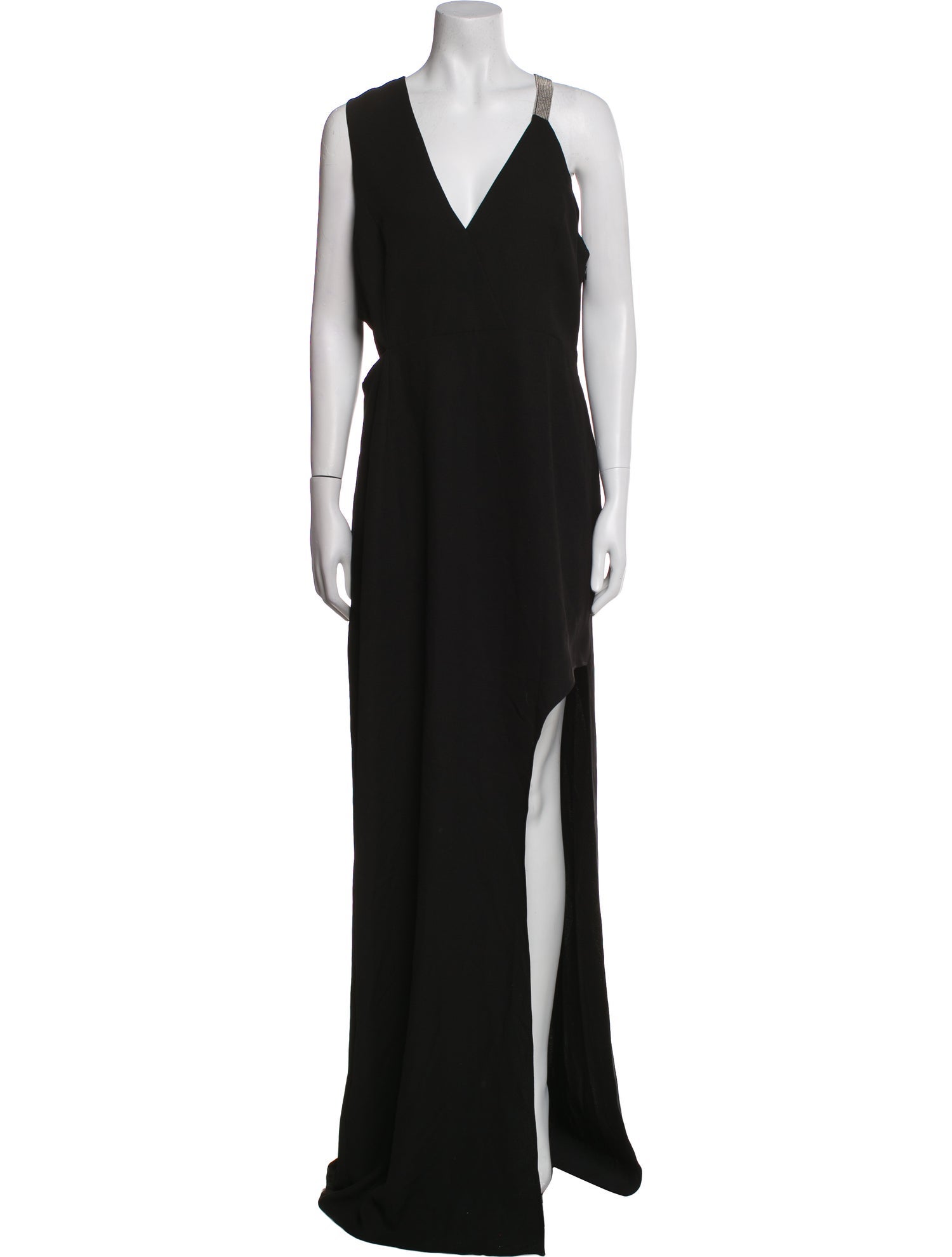 Halston Heritage V-Neck Long Dress