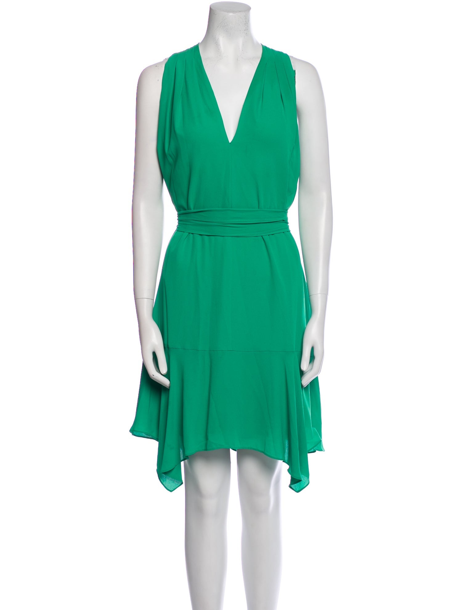 Halston Heritage V-Neck Knee-Length Dress