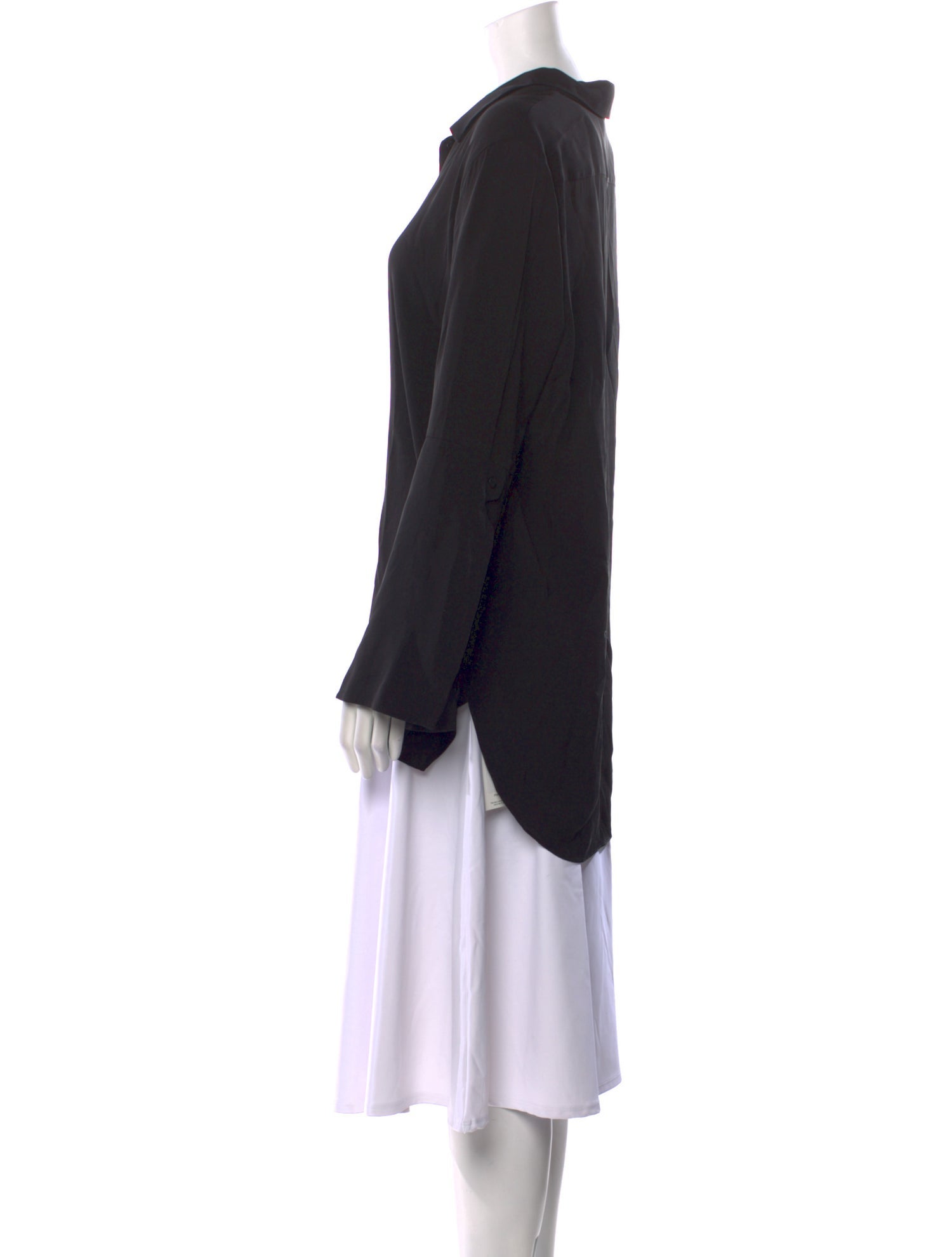 Halston Heritage Silk Long Sleeve Polo