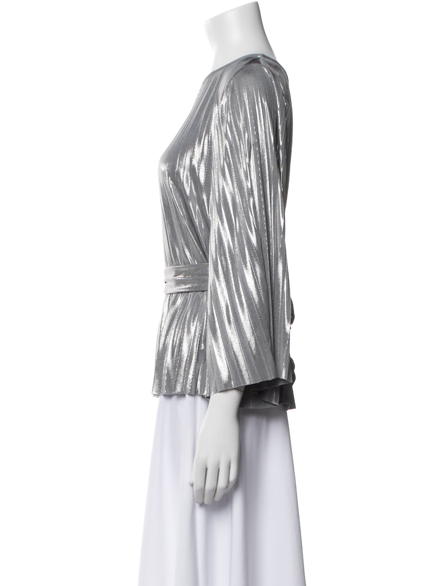 Halston Heritage One-Shoulder Three-Quarter Sleeve Blouse