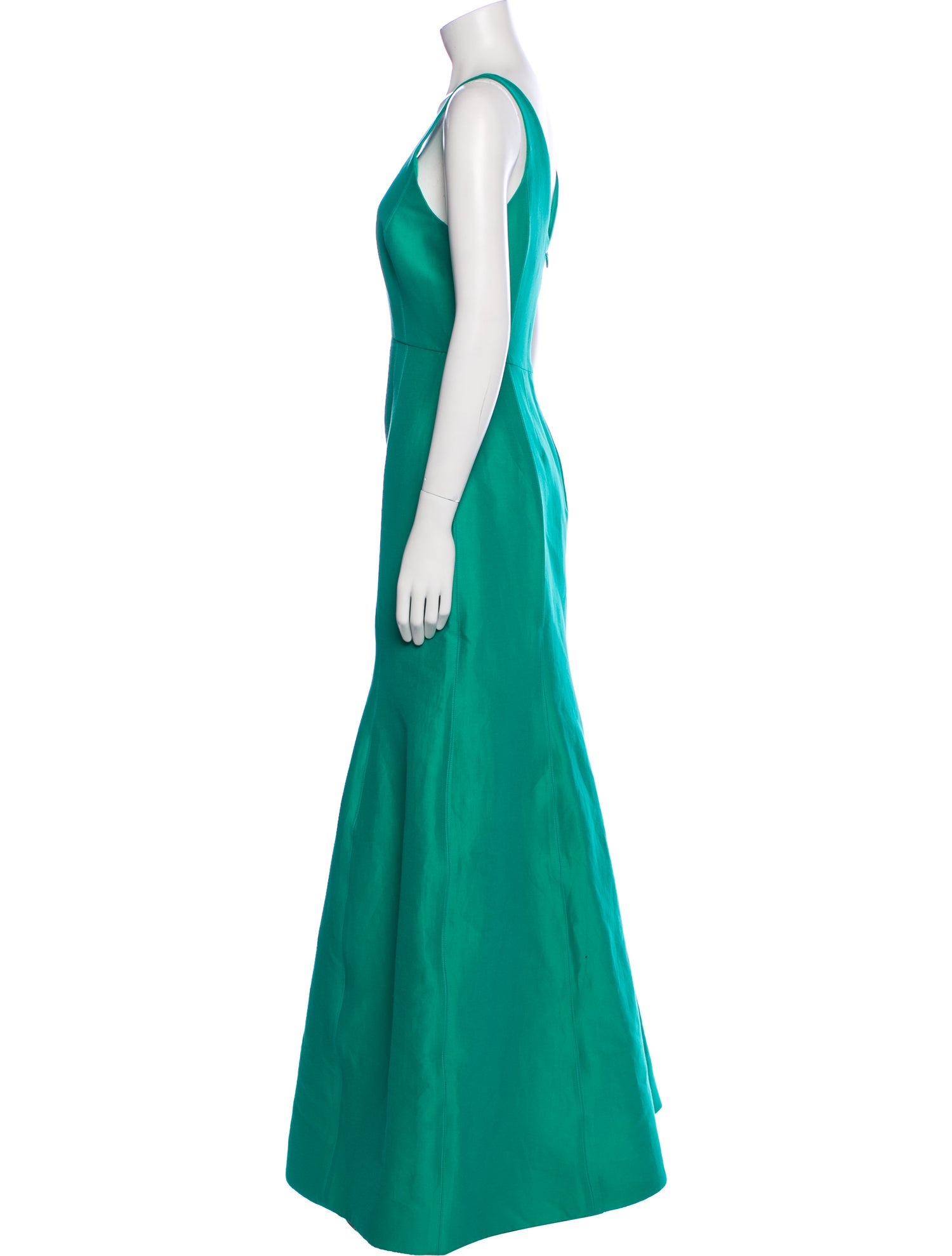 Halston Heritage Plunge Neckline Long Dress