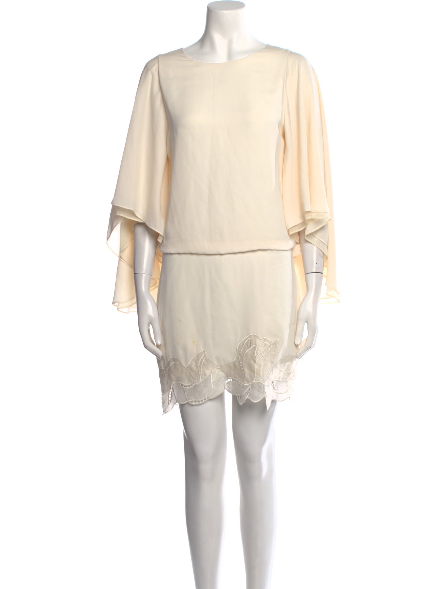 Halston Heritage Bateau Neckline Mini Dress