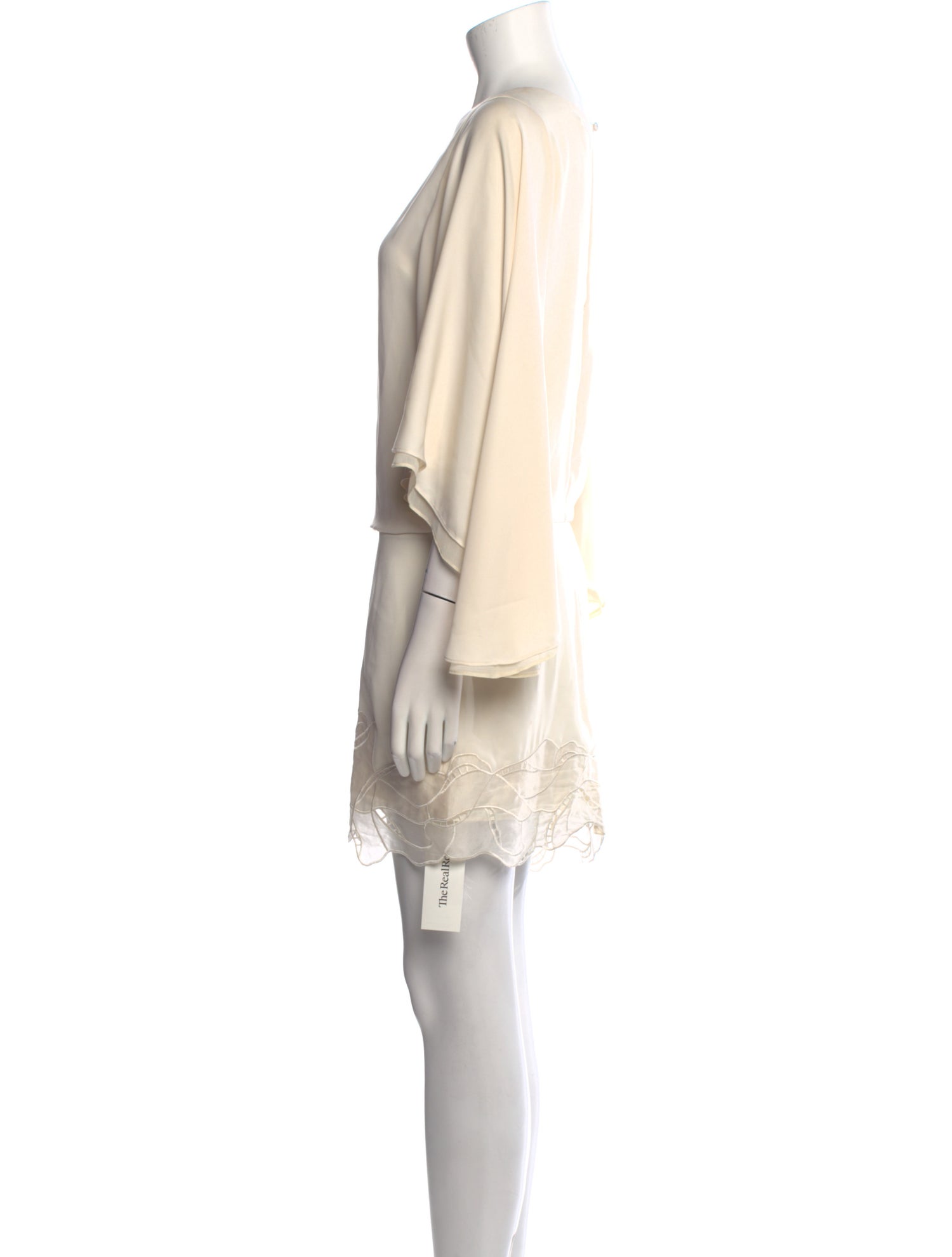 Halston Heritage Bateau Neckline Mini Dress