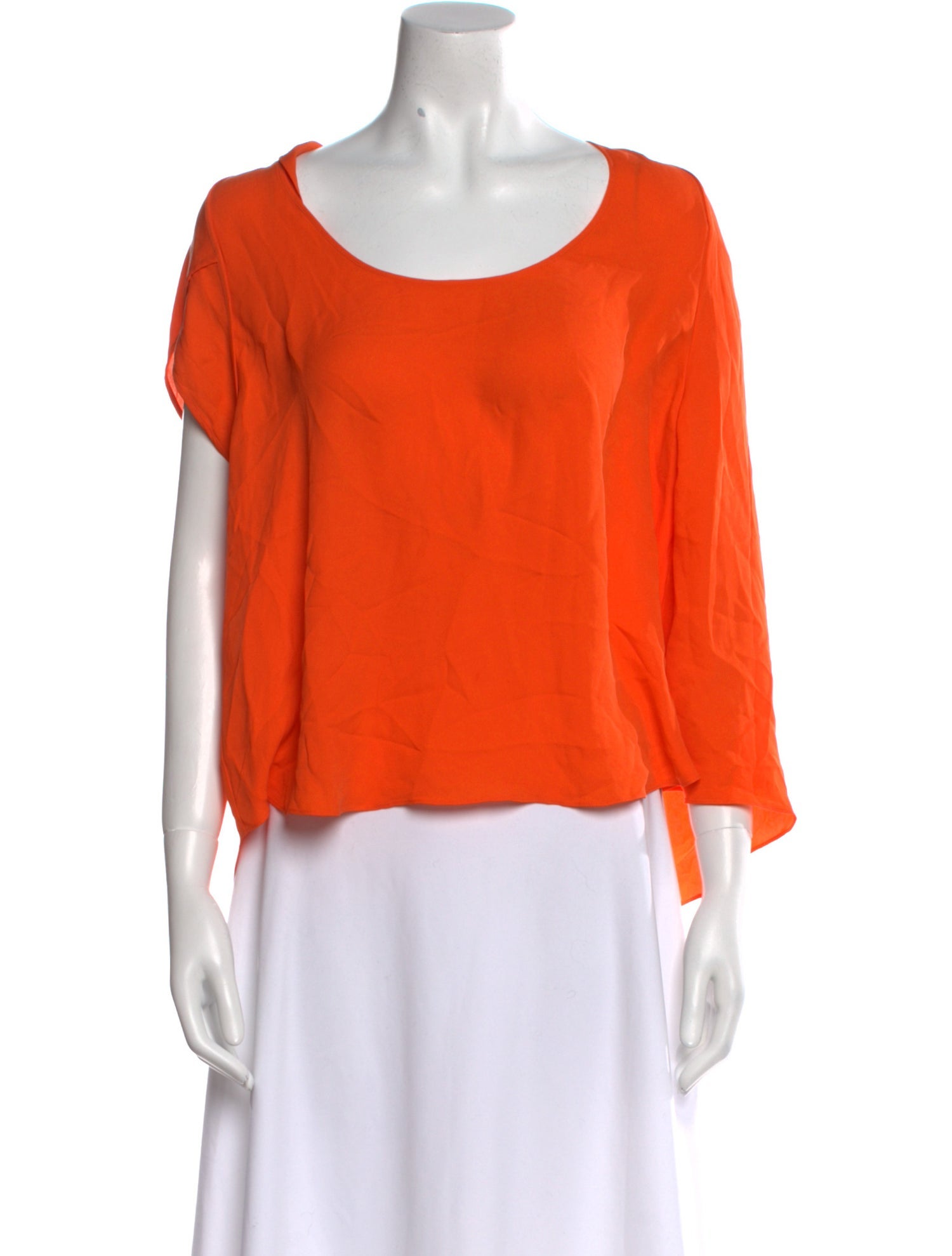 Halston Heritage Silk Scoop Neck Blouse