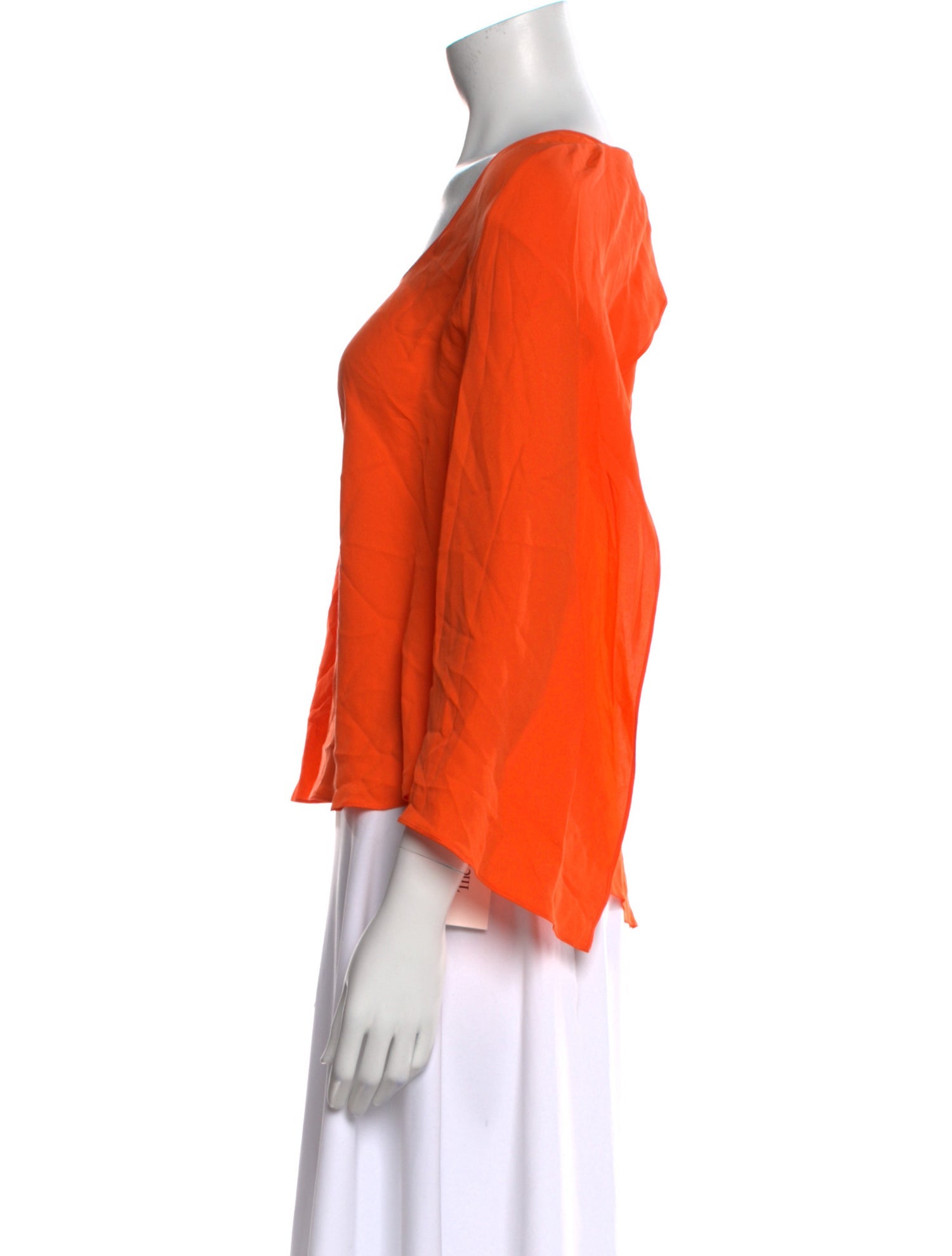 Halston Heritage Silk Scoop Neck Blouse