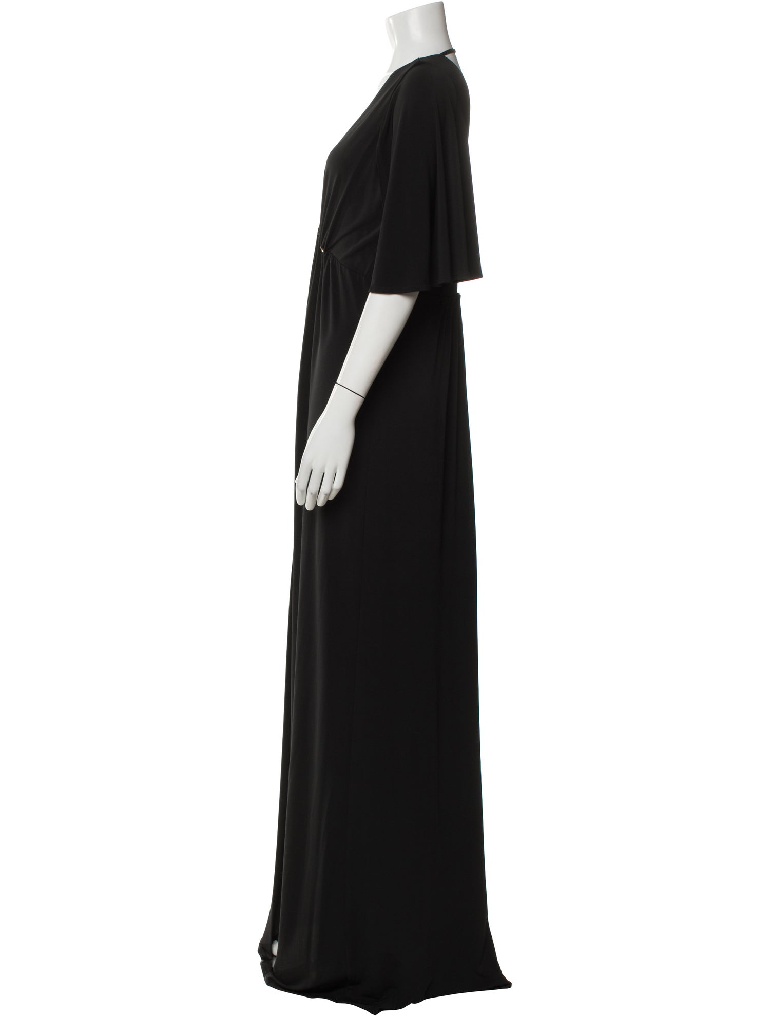 Halston Heritage Plunge Neckline Long Dress