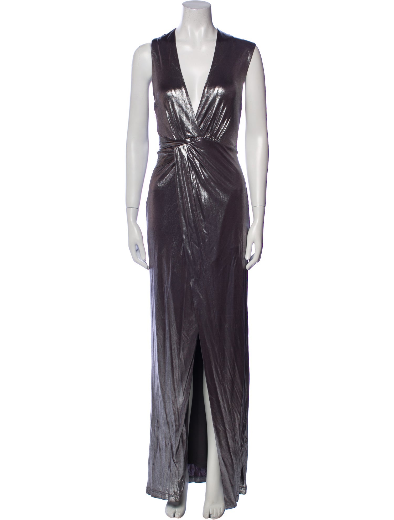 Halston Heritage V-Neck Long Dress