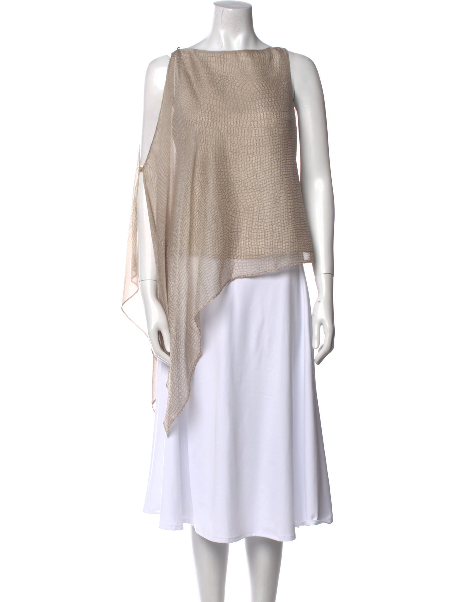 Halston Heritage Bateau Neckline Three-Quarter Sleeve Tunic