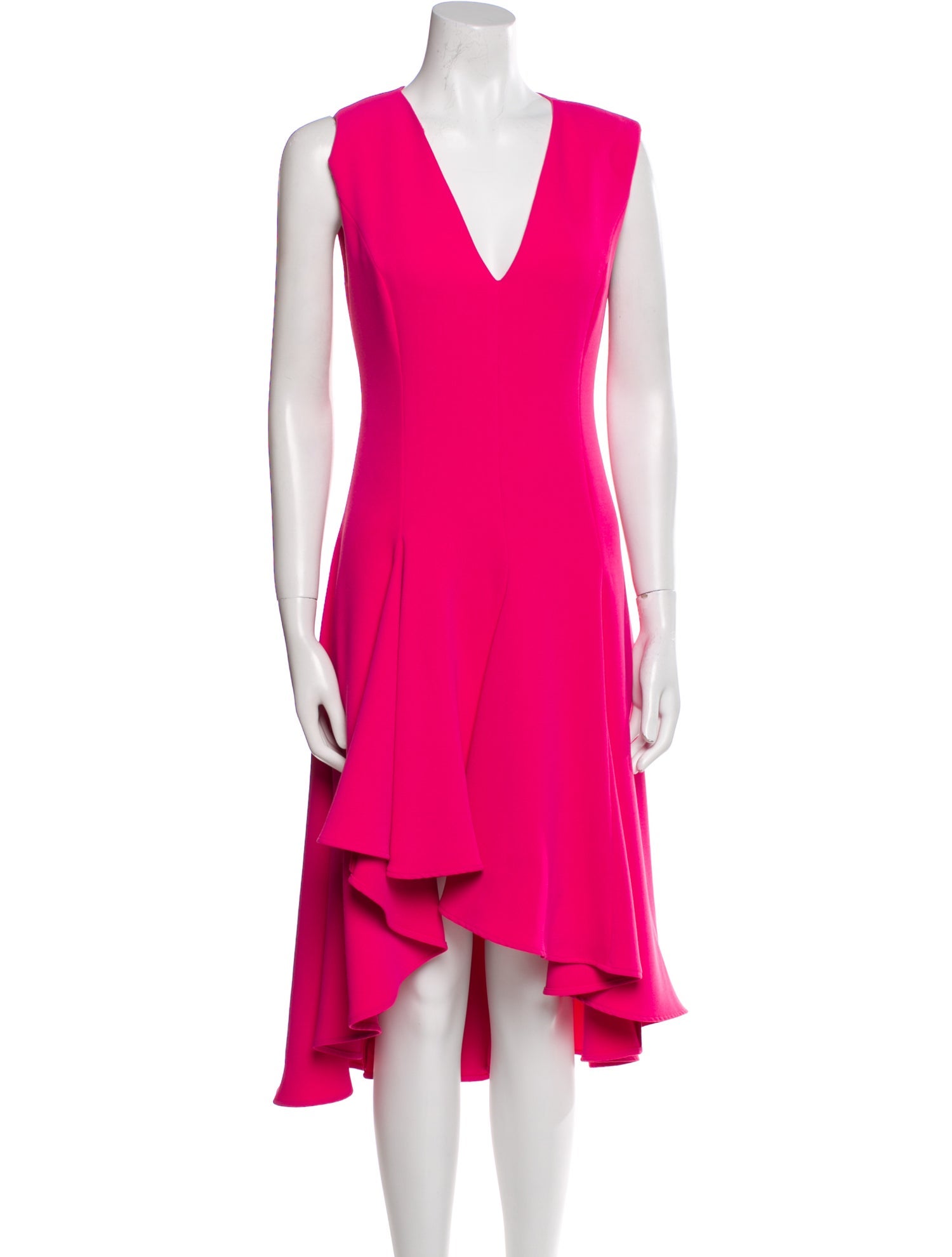 Halston Heritage V-Neck Midi Length Dress