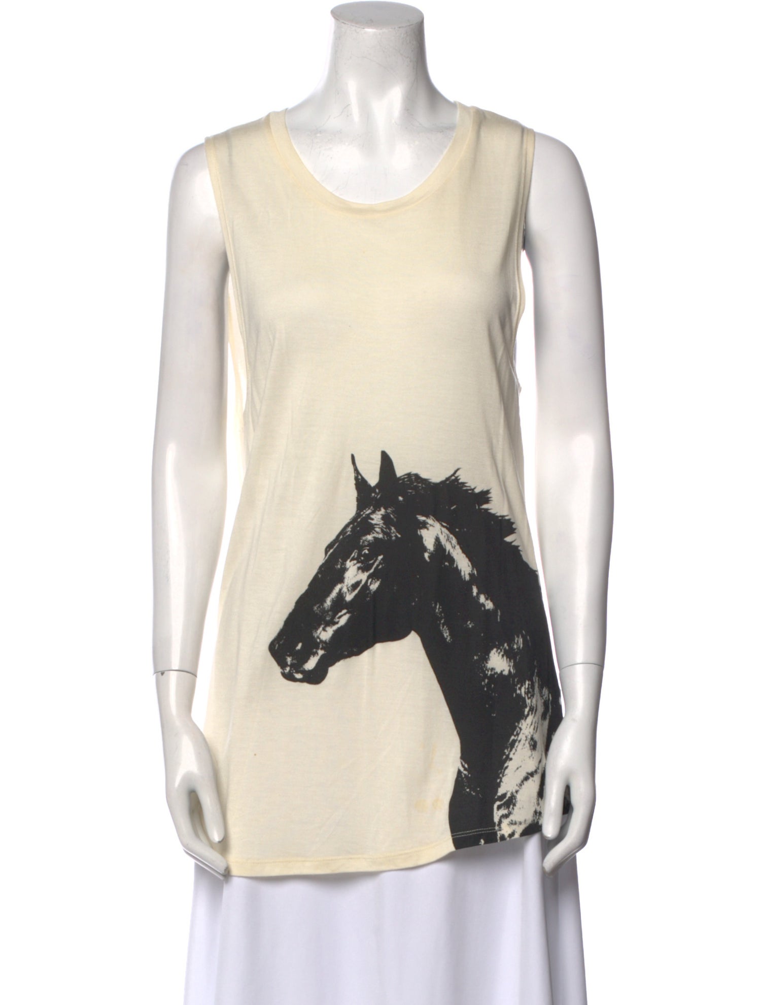 Halston Heritage Graphic Print Scoop Neck Top