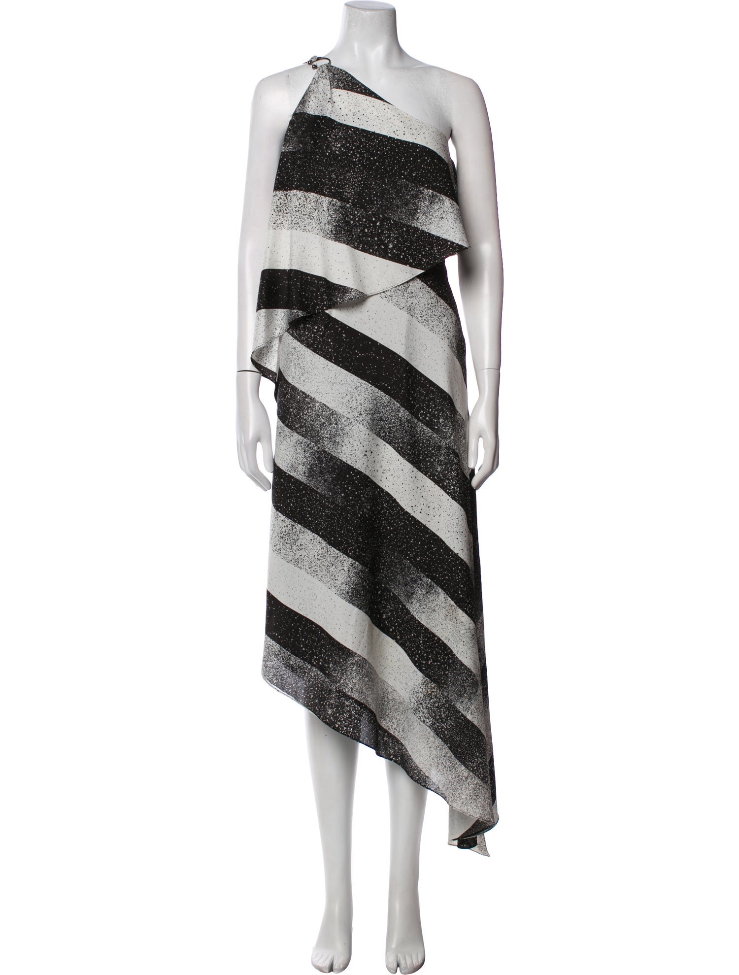 Halston Heritage Striped Long Dress