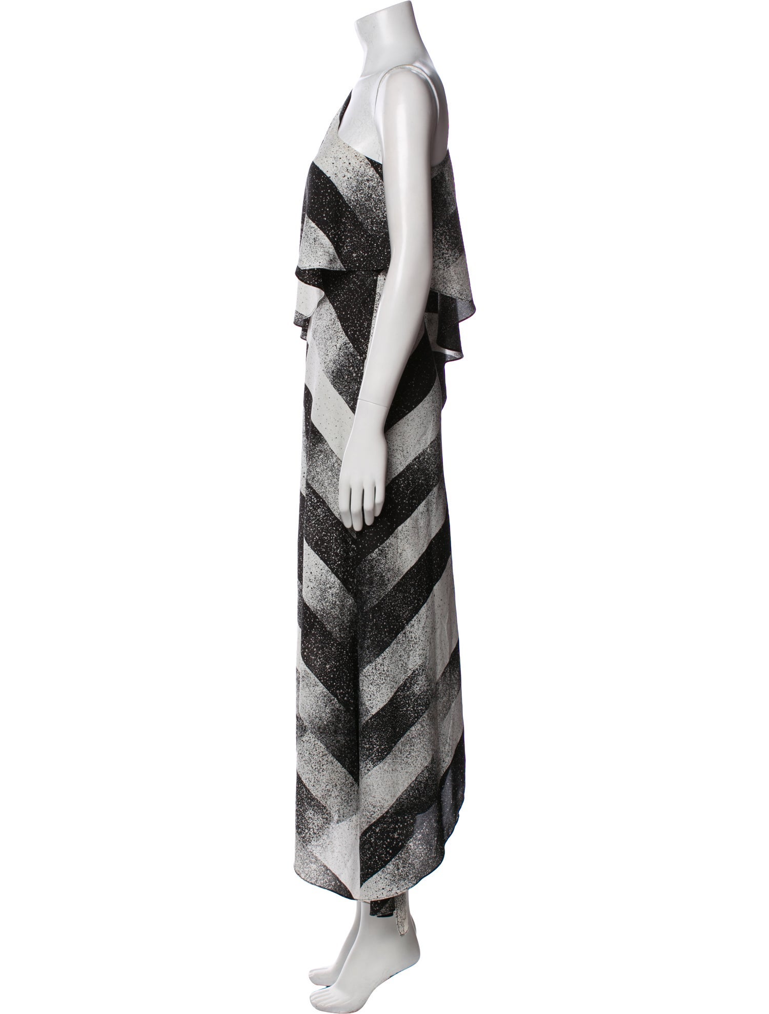 Halston Heritage Striped Long Dress