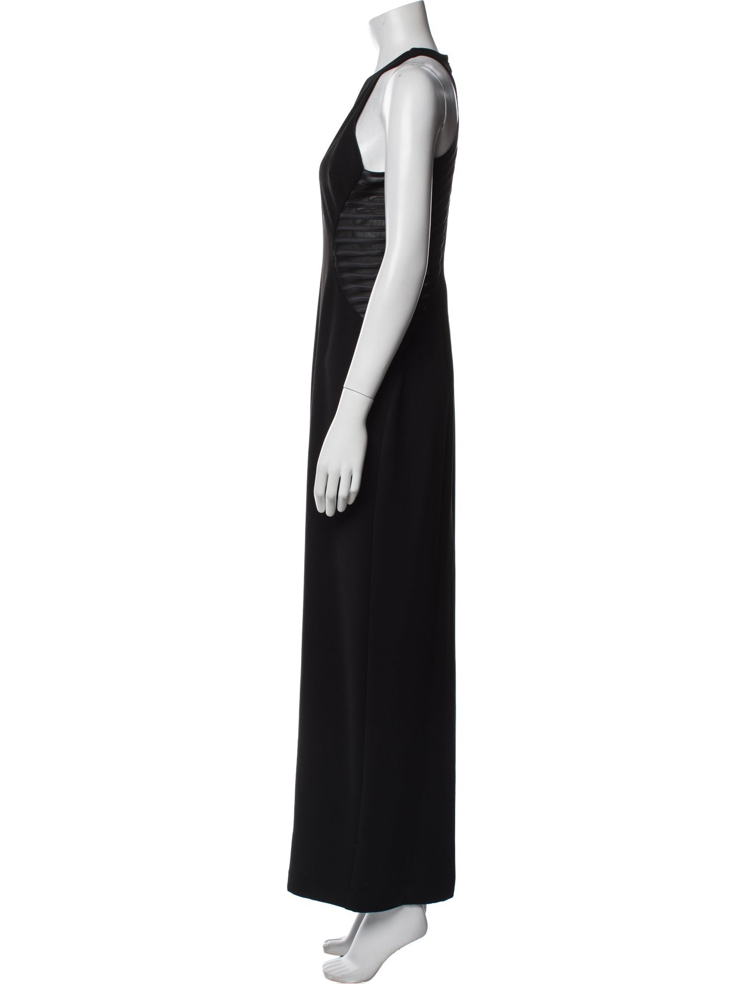 Halston Heritage Crew Neck Long Dress