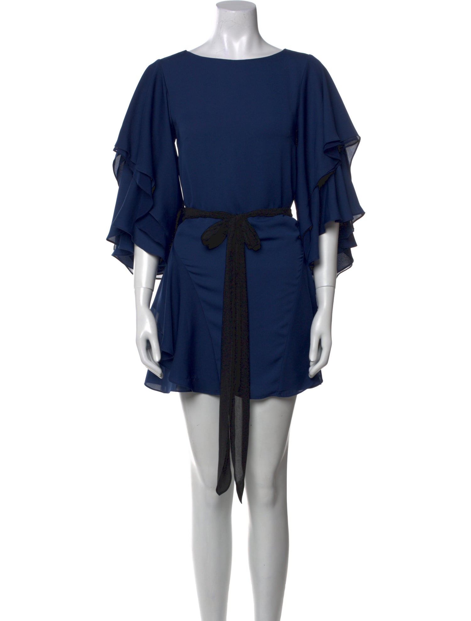 Halston Heritage Bateau Neckline Mini Dress