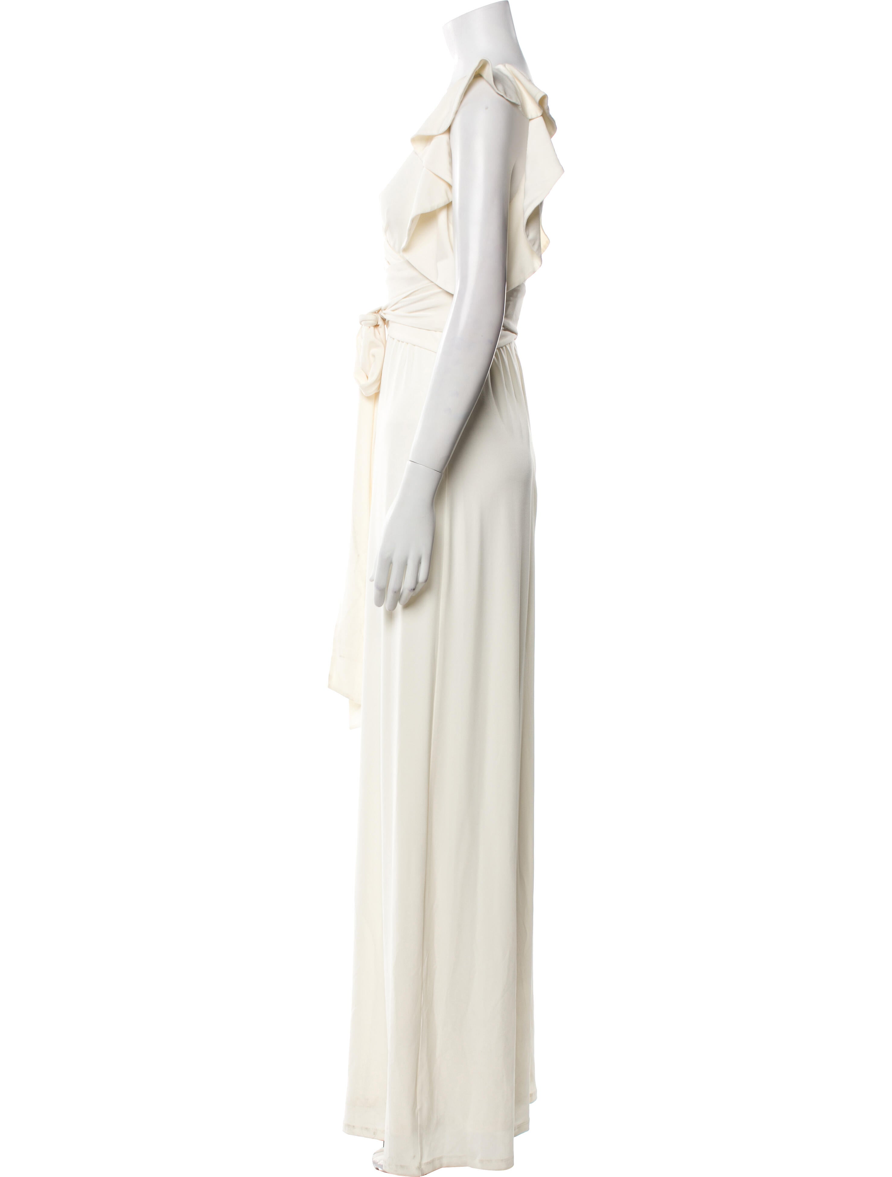 Halston Heritage V-Neck Long Dress