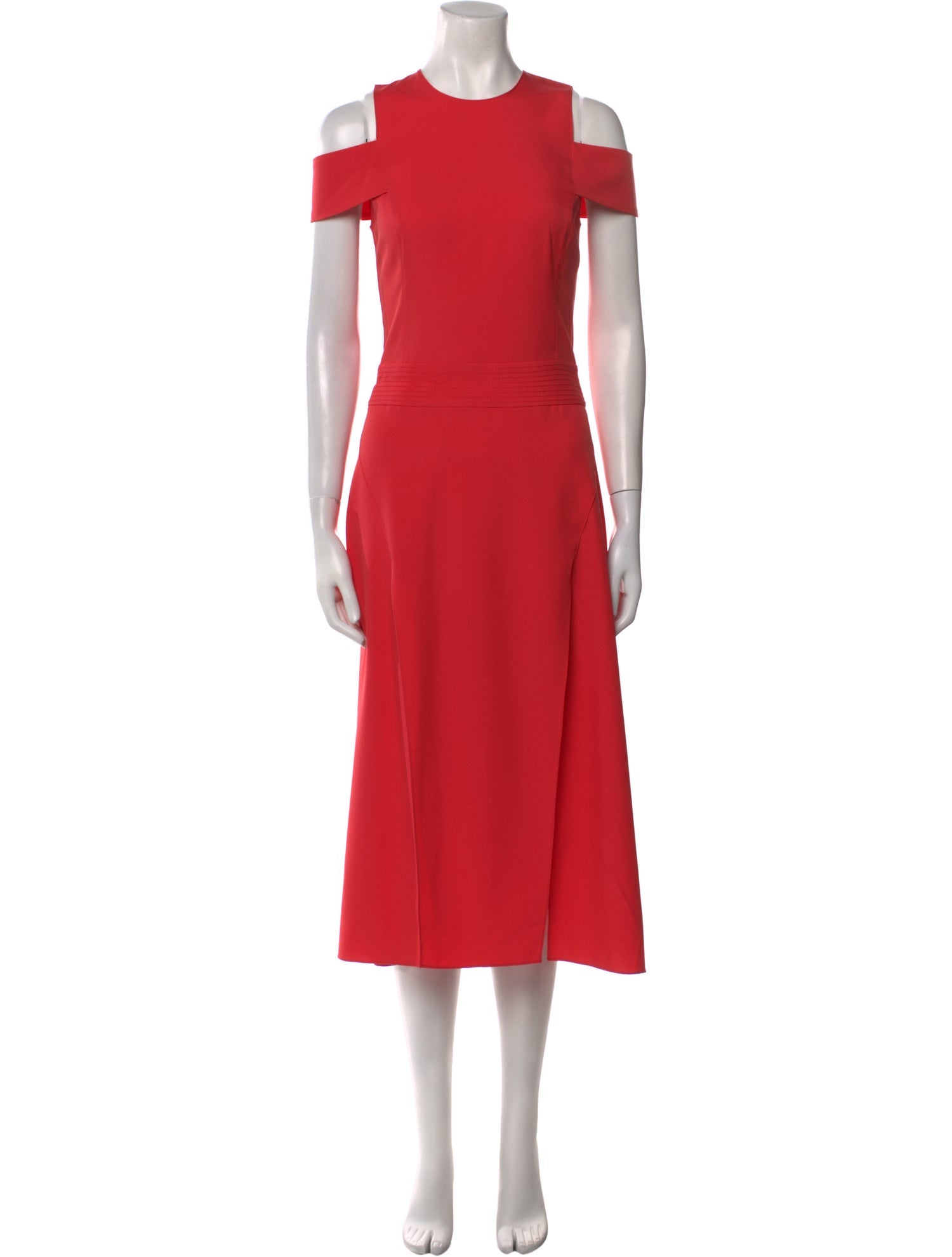 Halston Heritage Crew Neck Midi Length Dress