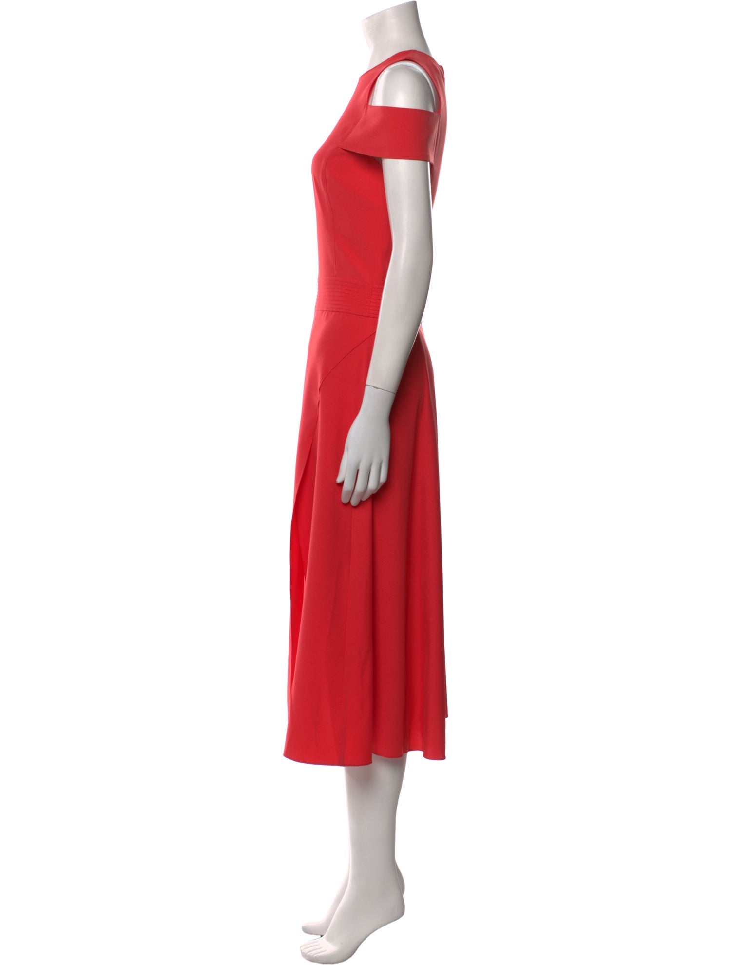 Halston Heritage Crew Neck Midi Length Dress