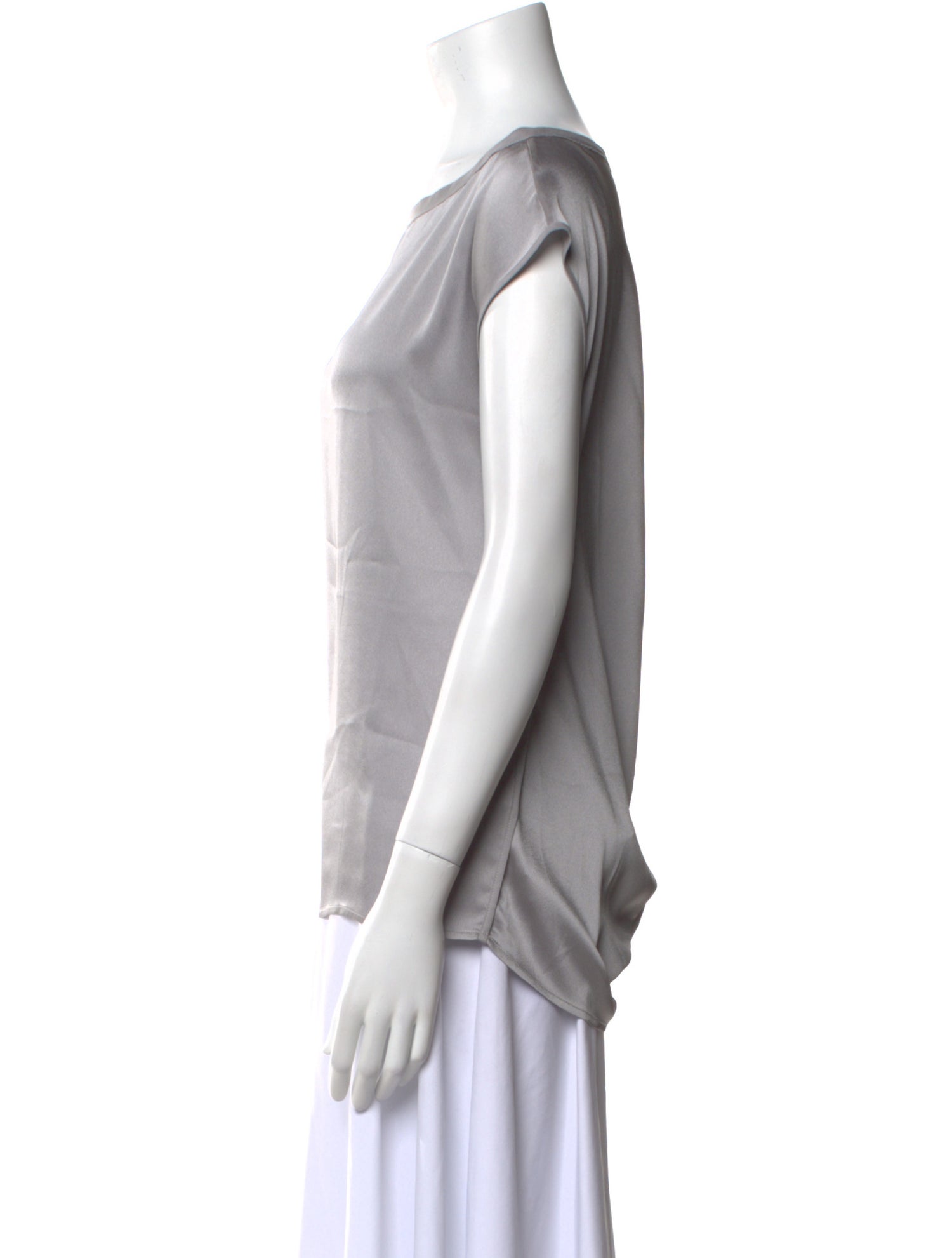 Halston Heritage Bateau Neckline Short Sleeve Blouse